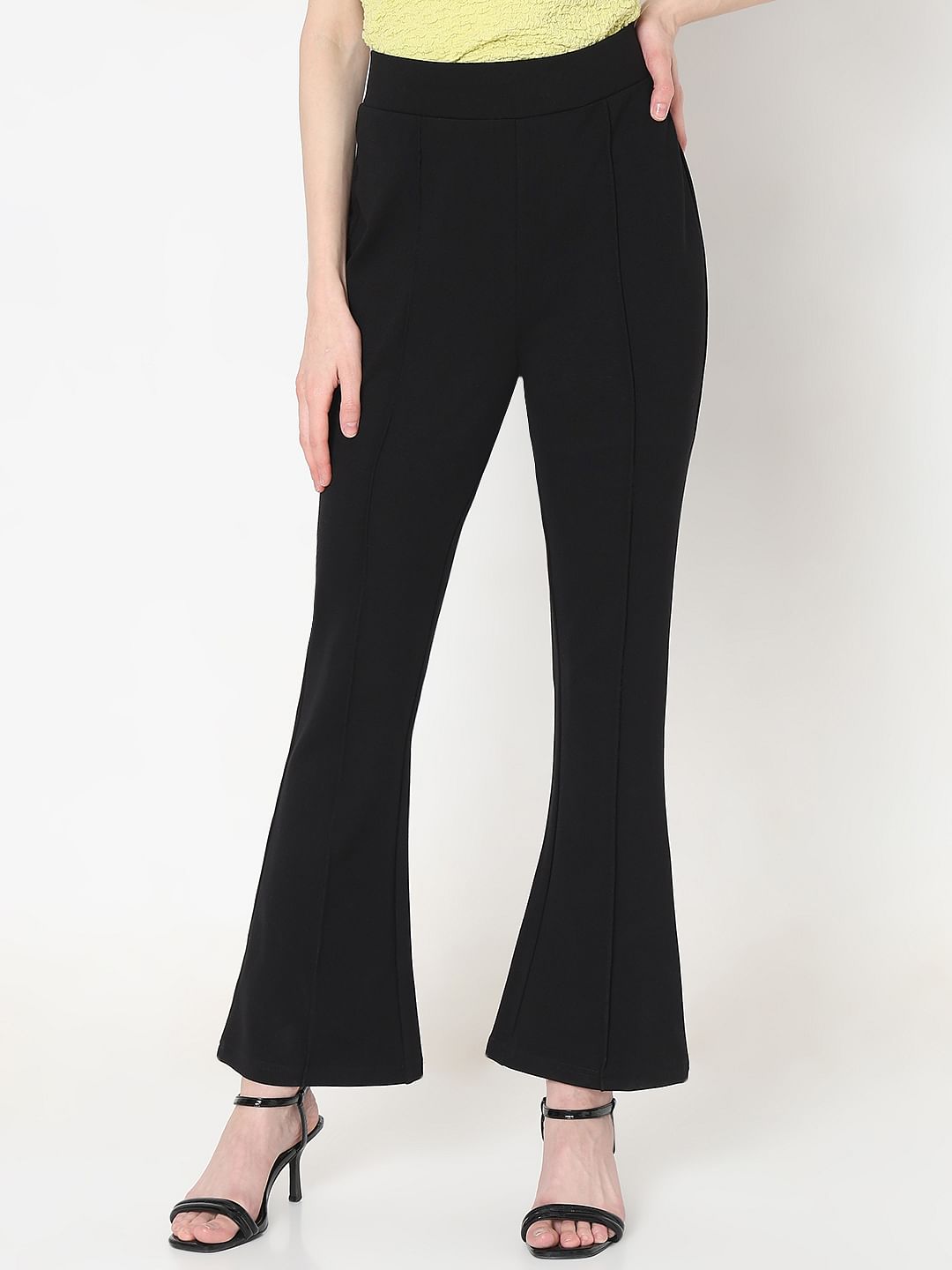 Black High Rise Flared Pants
