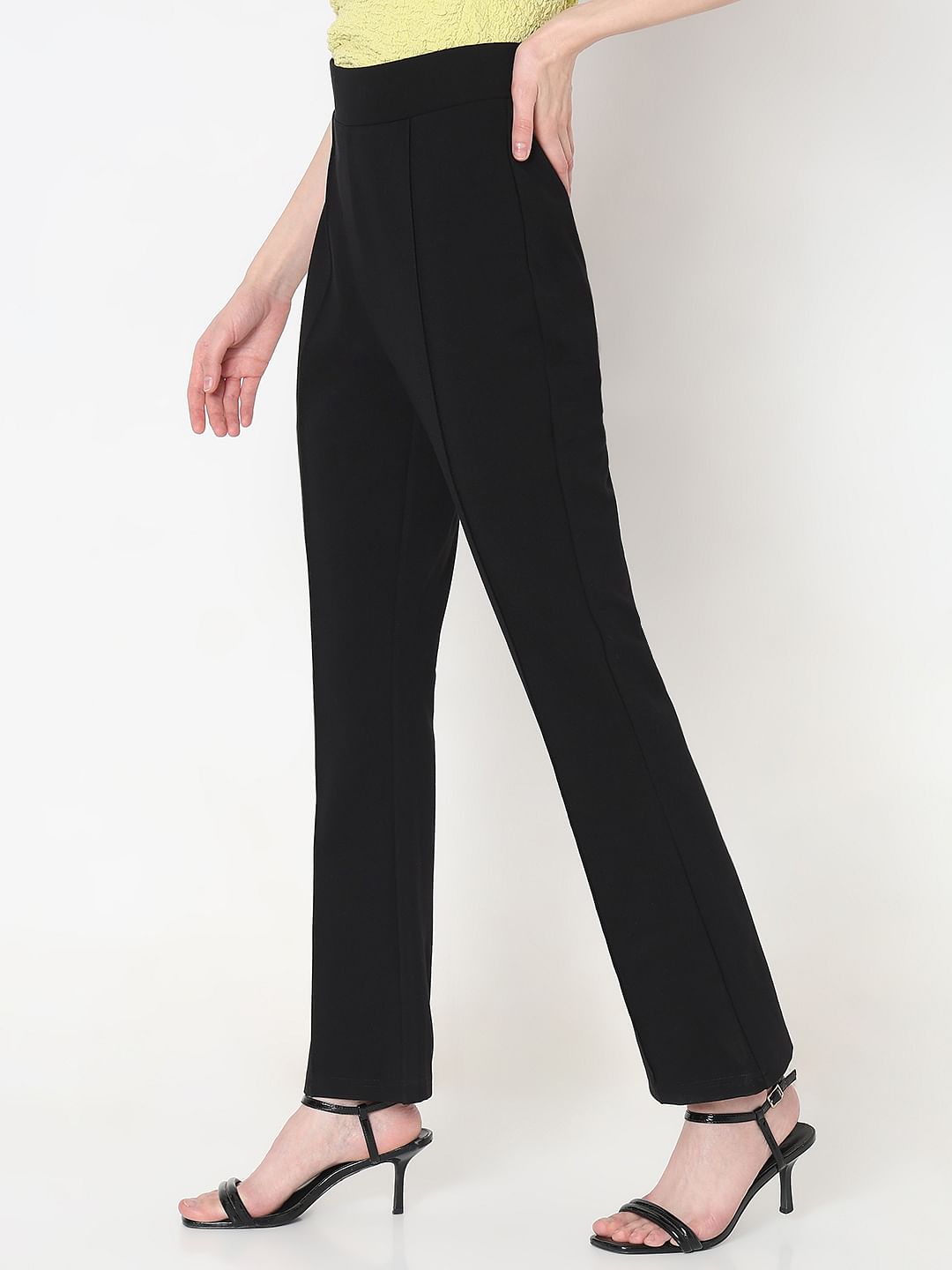 Black High Rise Flared Pants