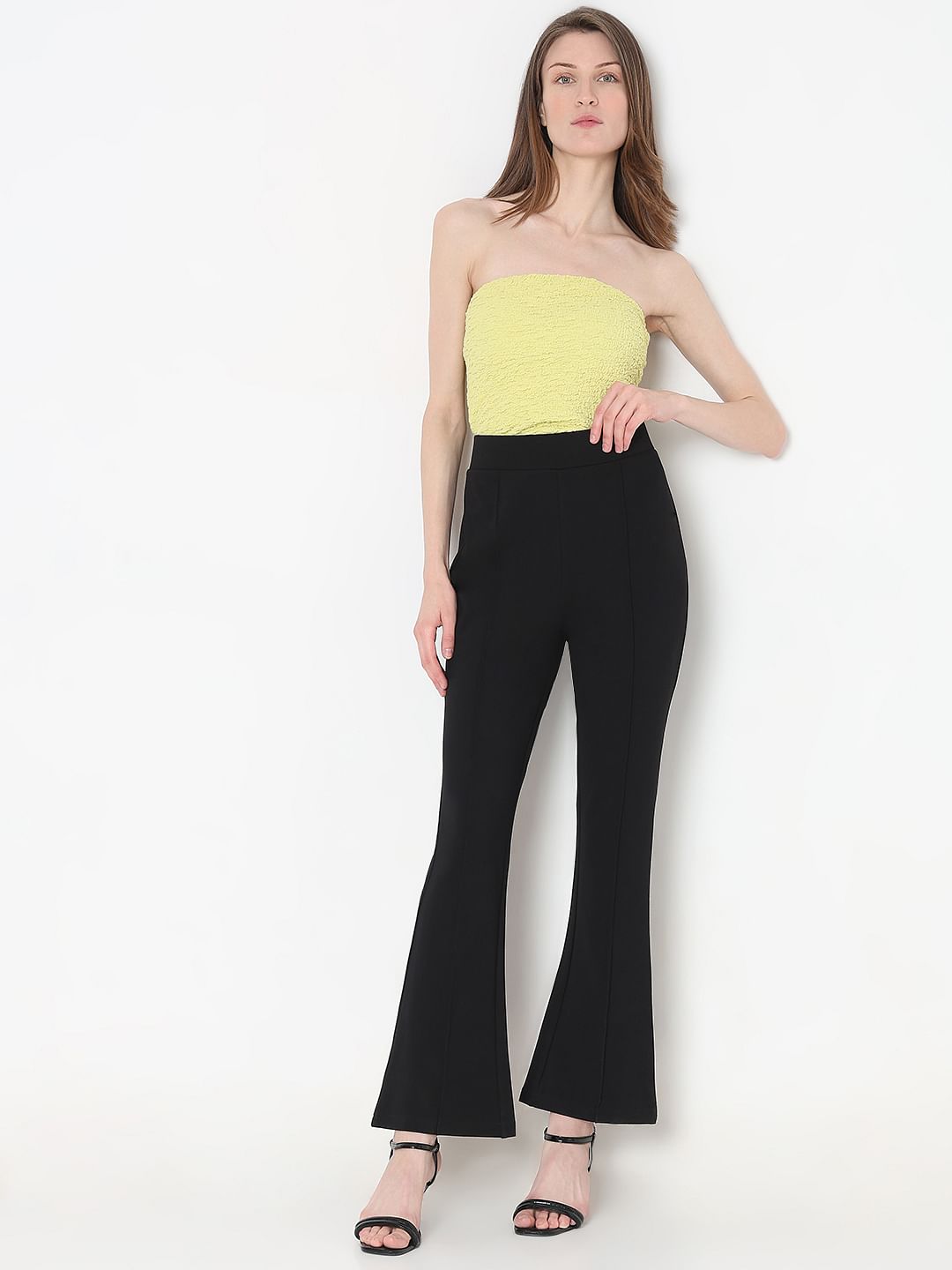 Black High Rise Flared Pants