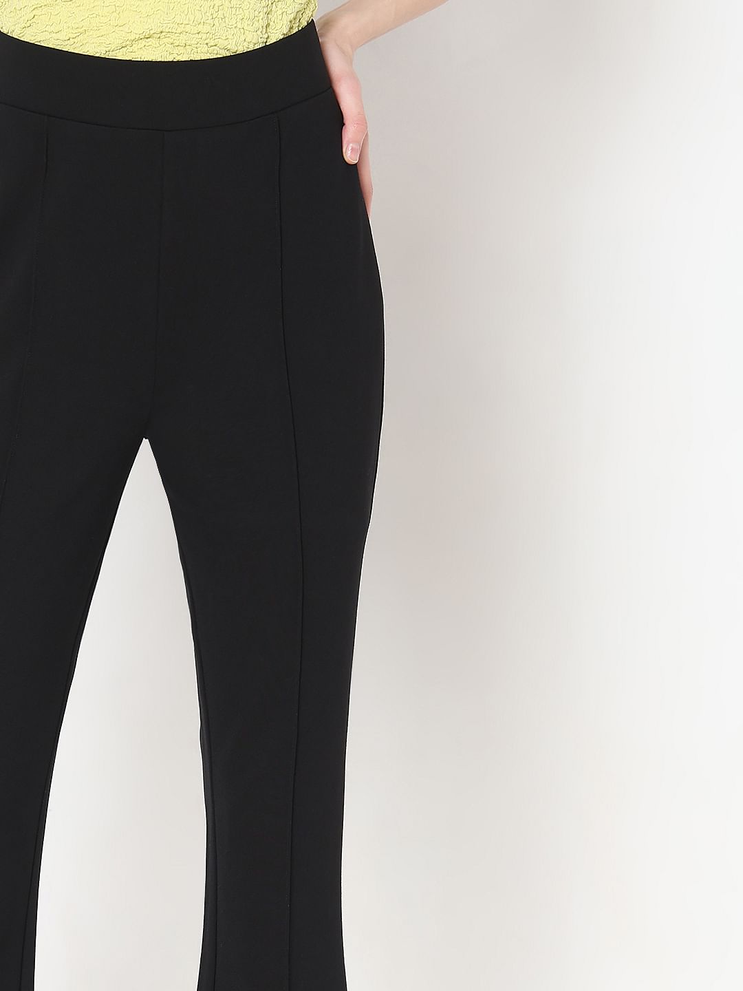 Black High Rise Flared Pants