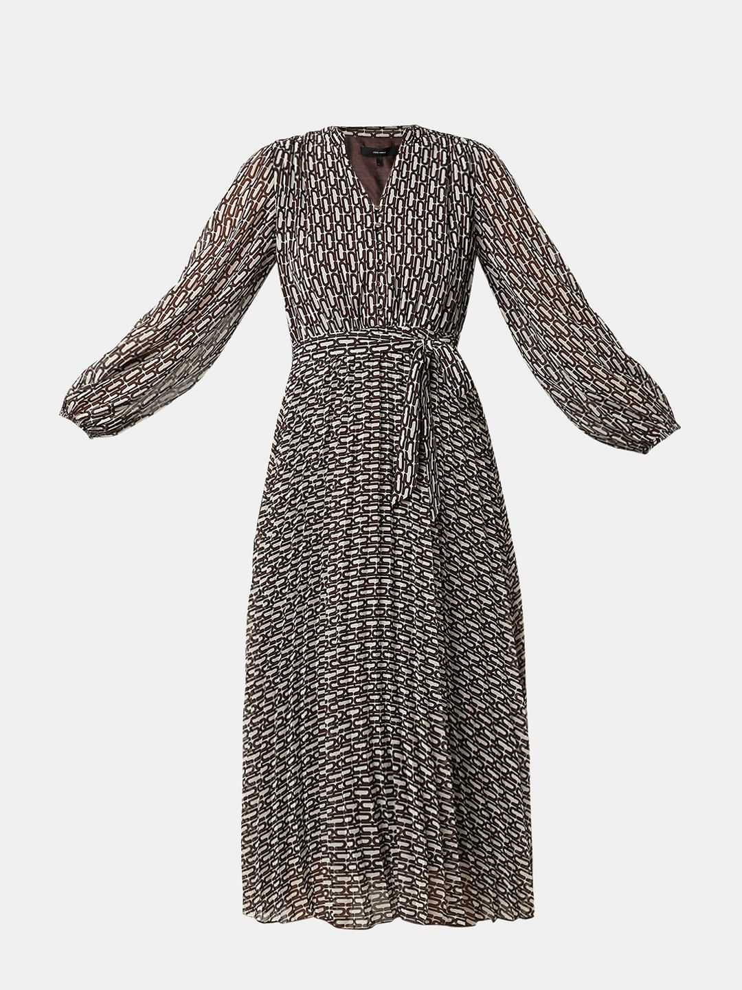 Black Printed Midi Dress