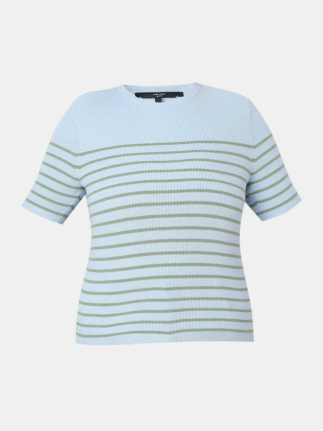 Curve Blue Short Sleeves Top