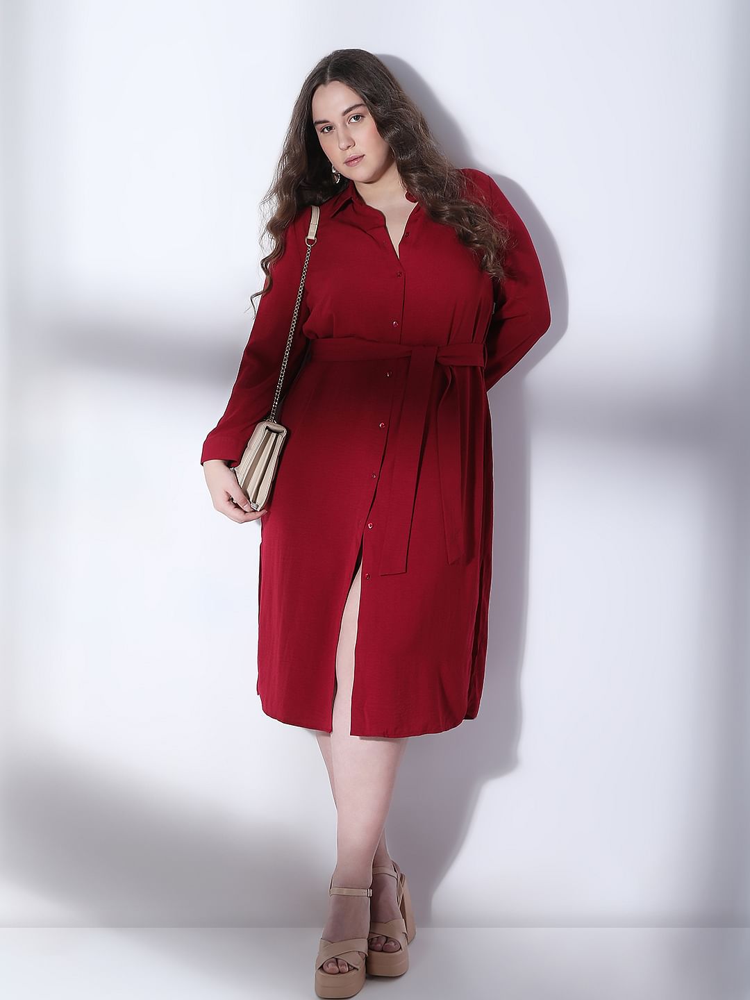 chinese dress ladies Women Red Dress Double V Neck Casual Vintage Rockabilly Swing Dress Tunic  Dress at Amazon Women's Clothing store