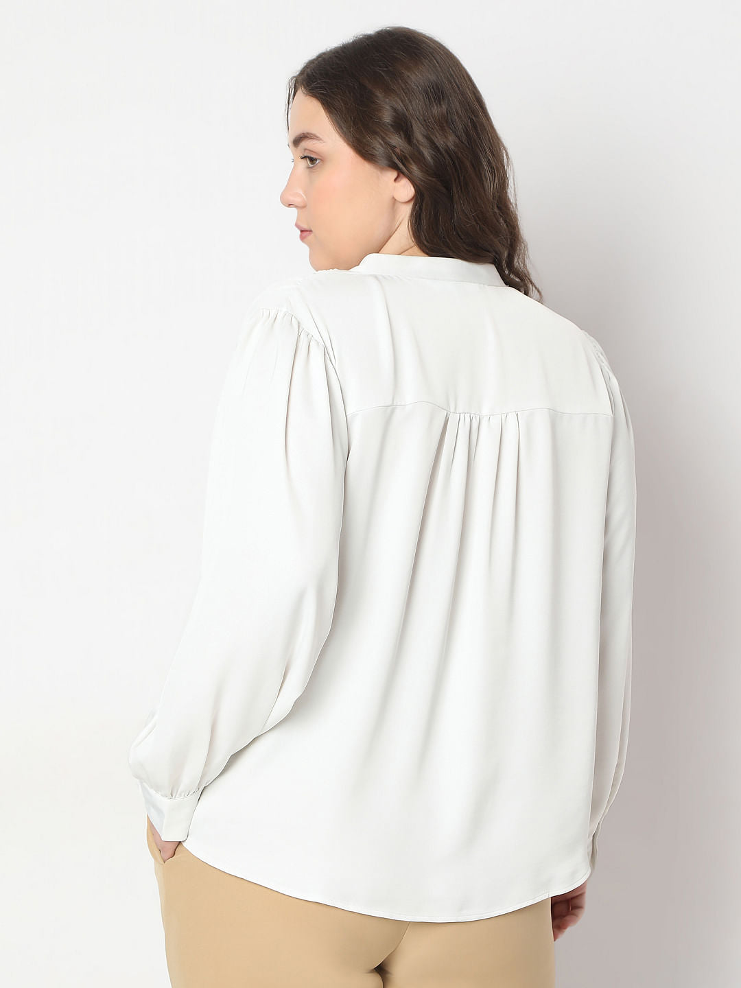 Curve White V-Neck Top