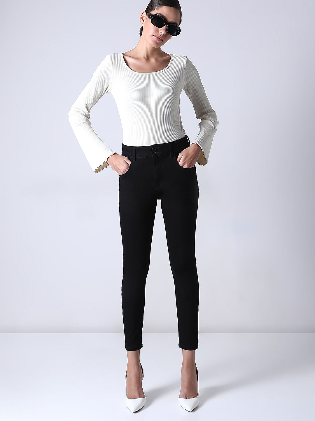 Black High Rise Skinny Fit Jeans