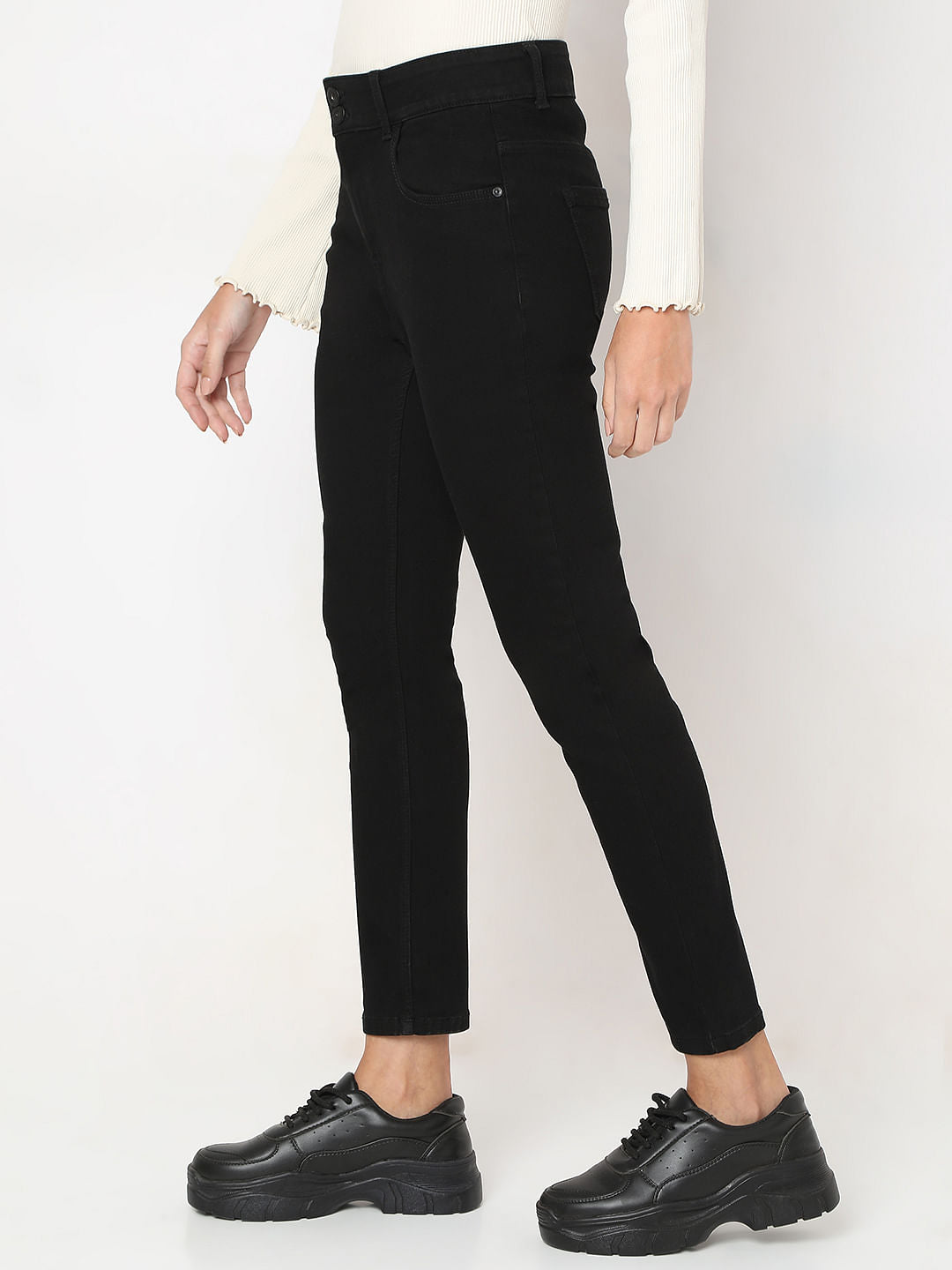 Black High Rise Skinny Fit Jeans