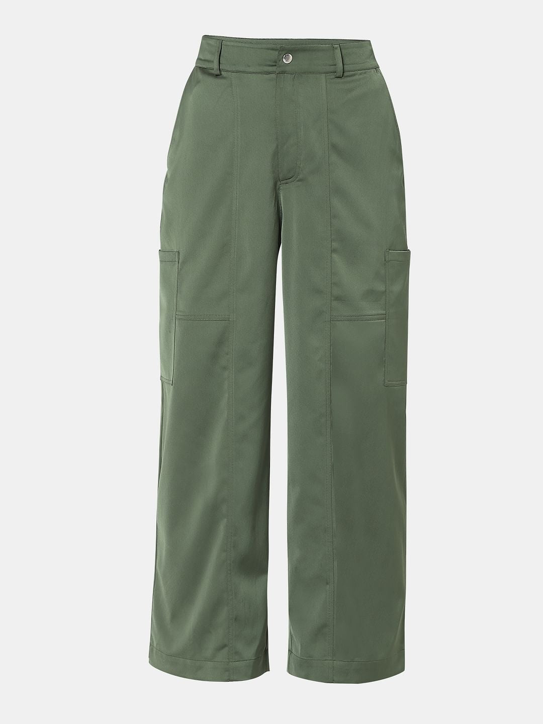 Green Mid Rise Cargo Pants