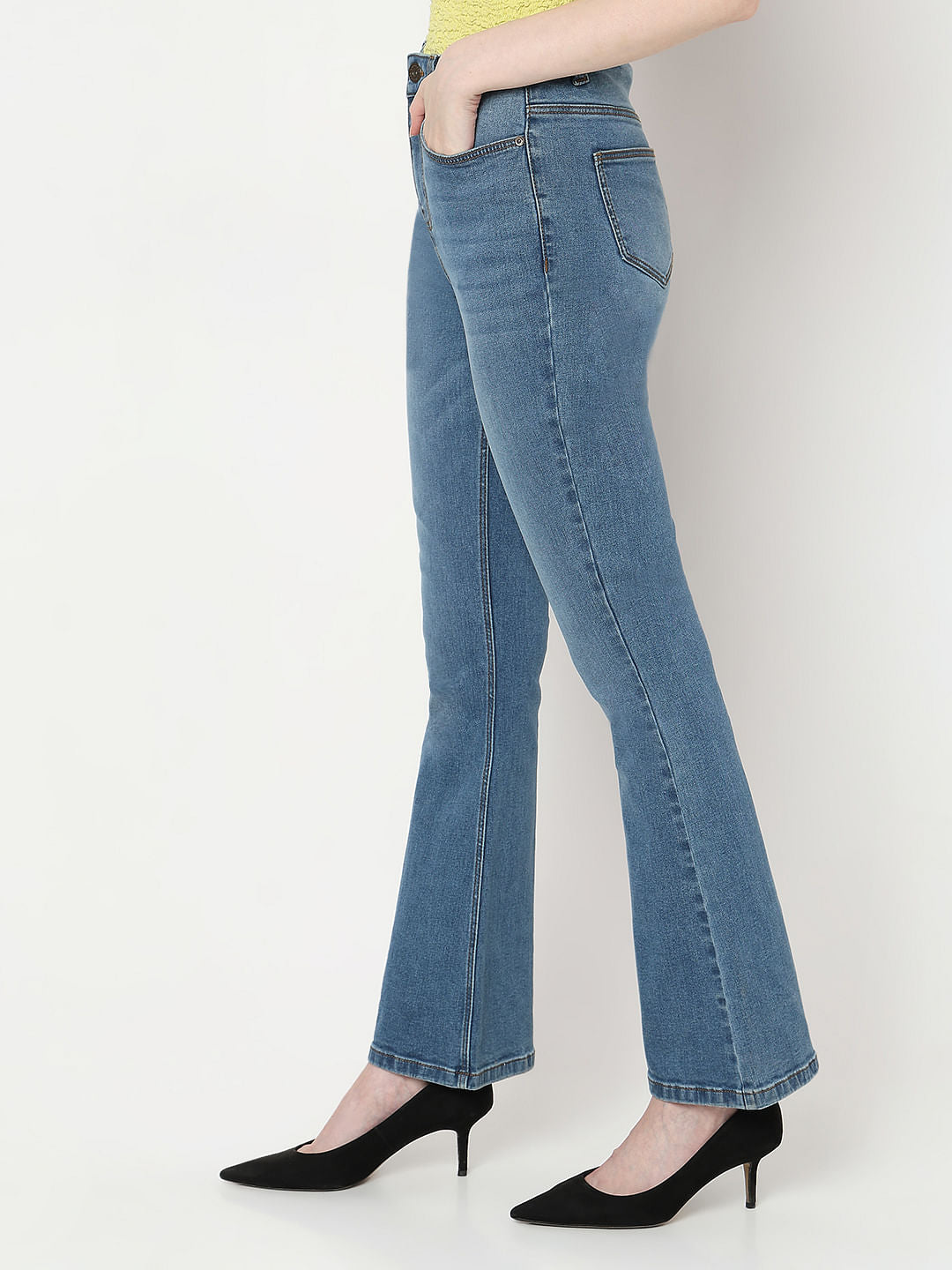 Light Blue High Rise Bootcut Jeans