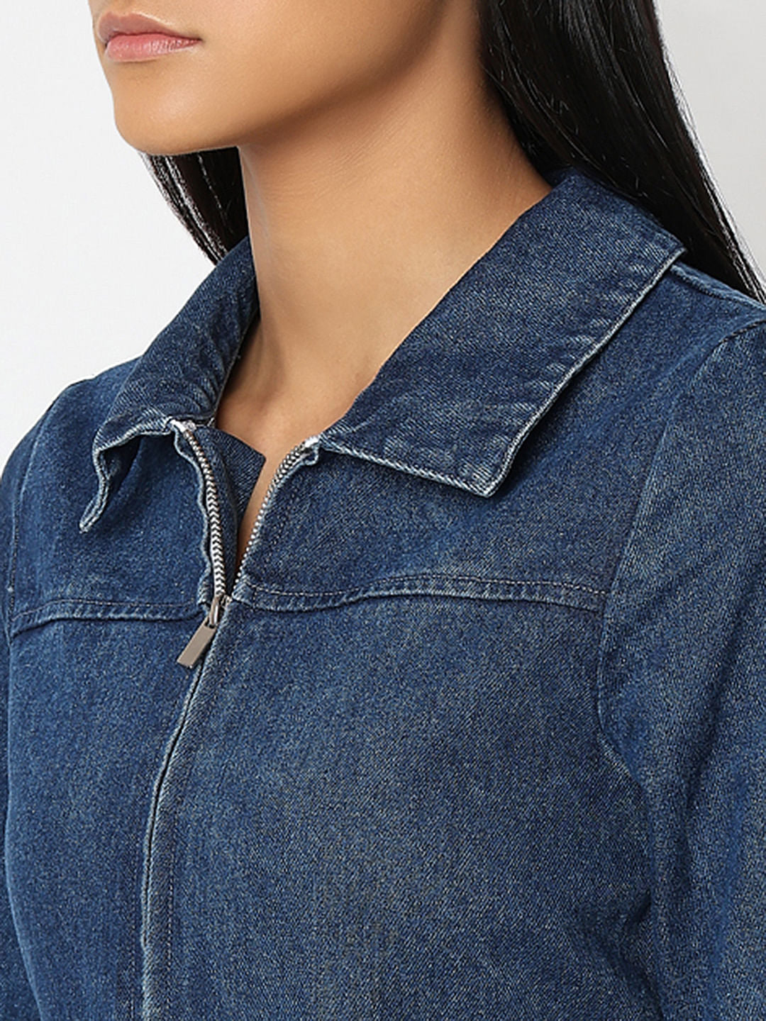 Blue Cotton Denim Jumpsuit