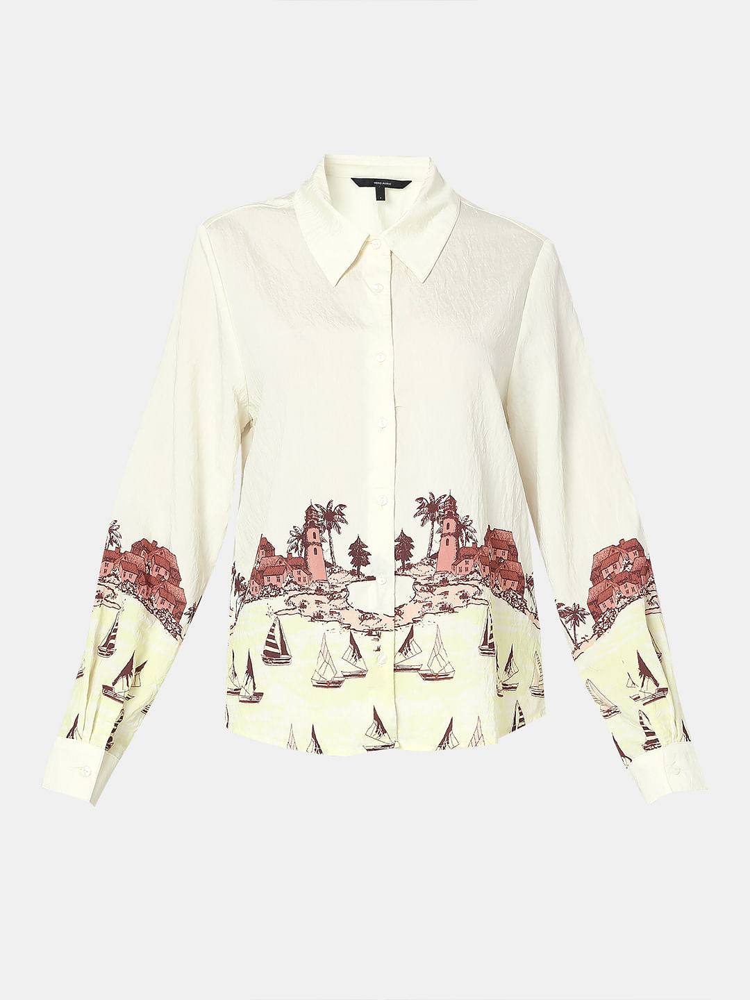 White Printed Long Shirt