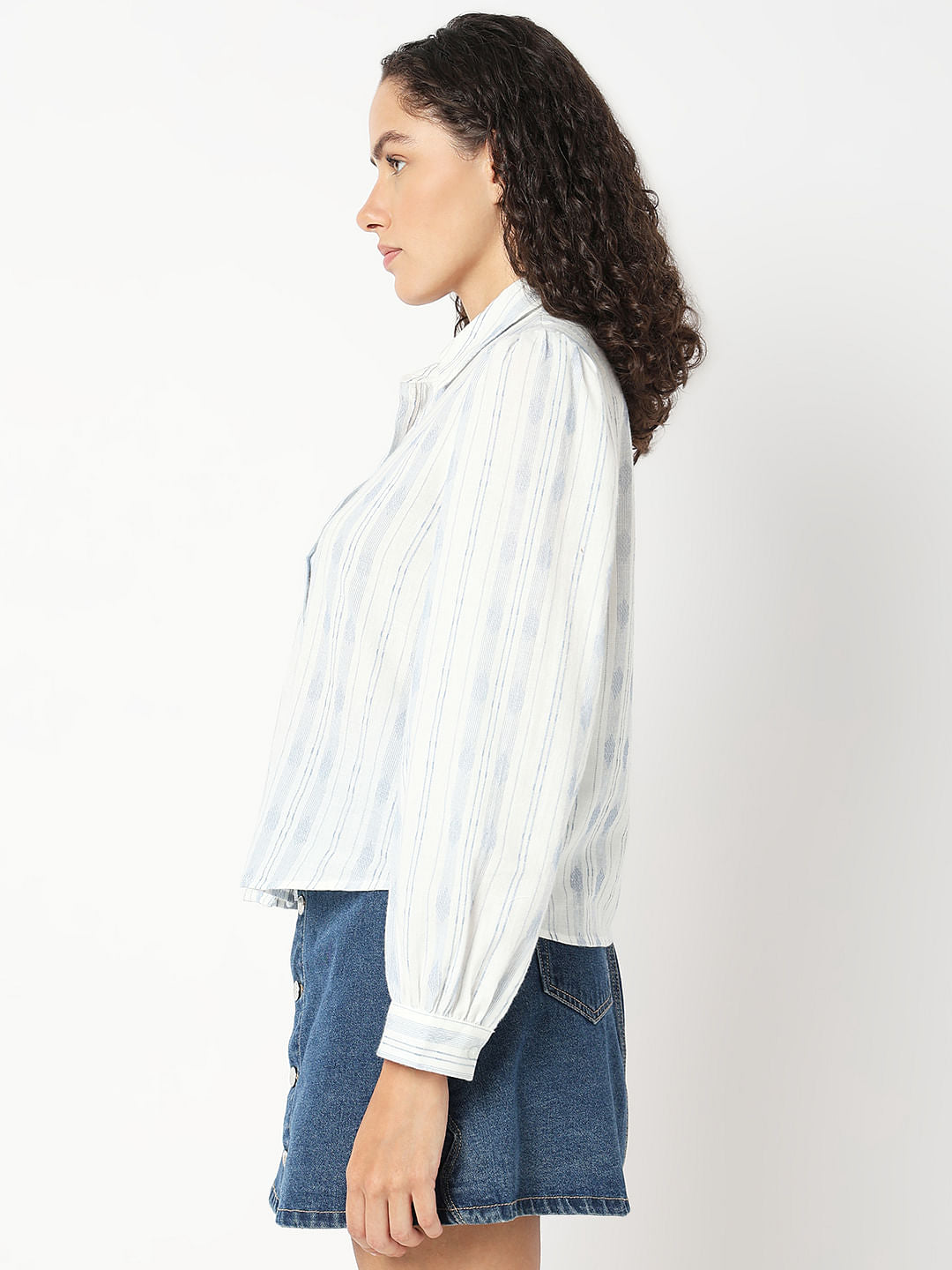 Light Blue Printed Cotton Shirt