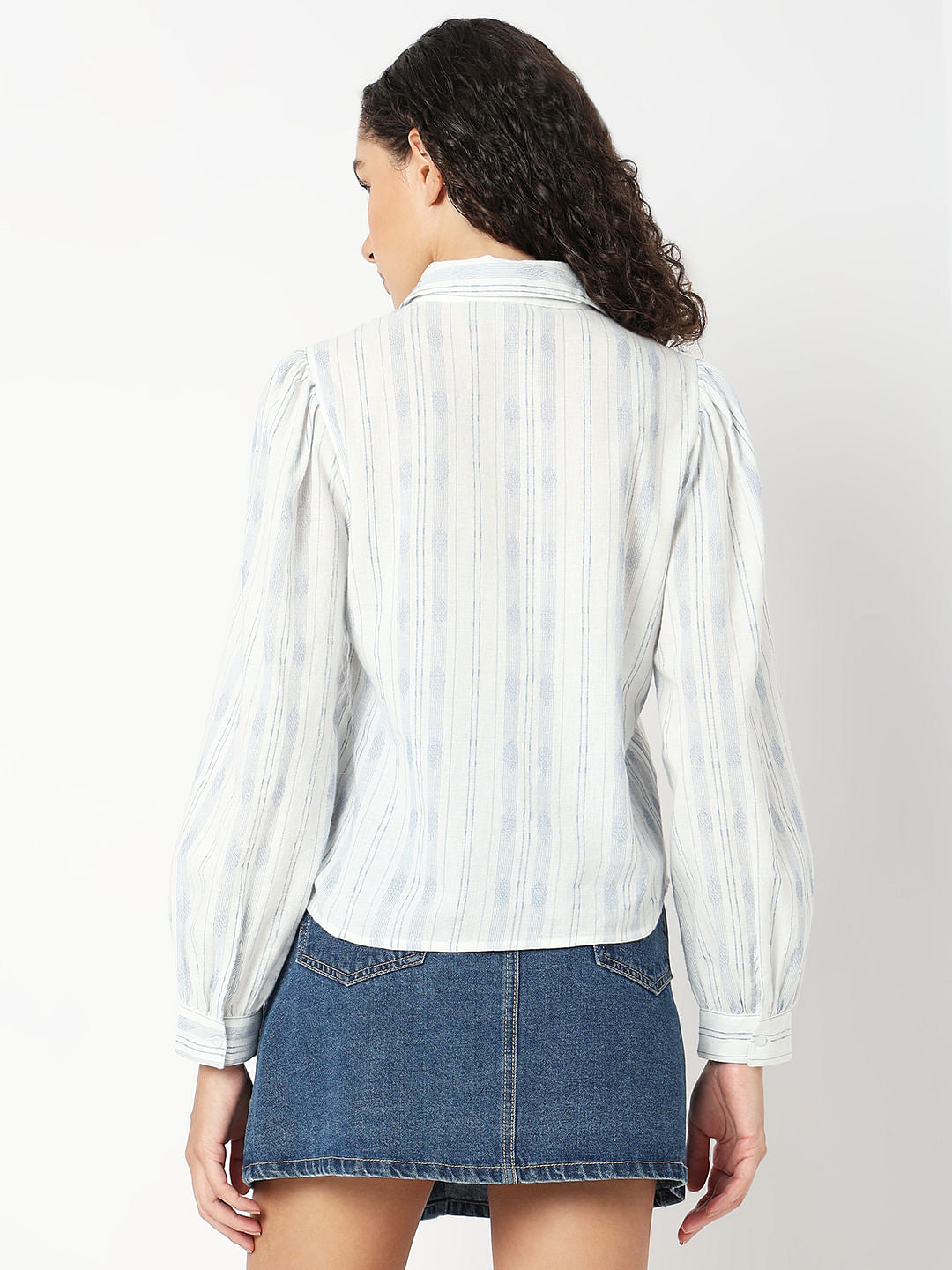 Light Blue Printed Cotton Shirt