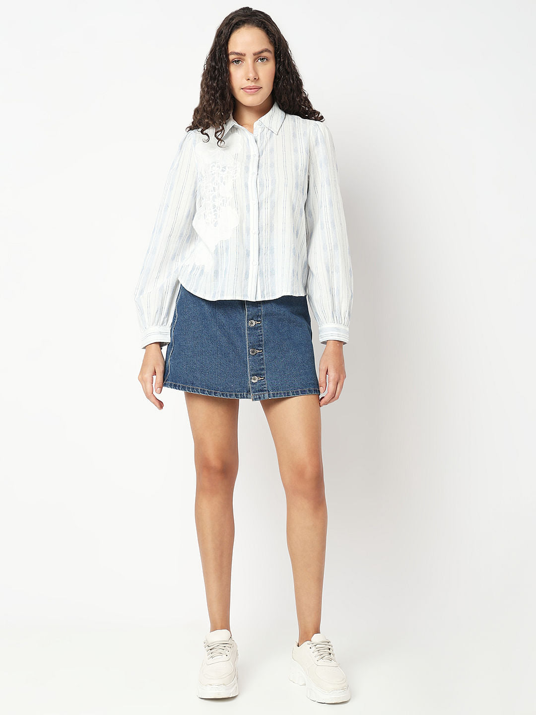 Light Blue Printed Cotton Shirt