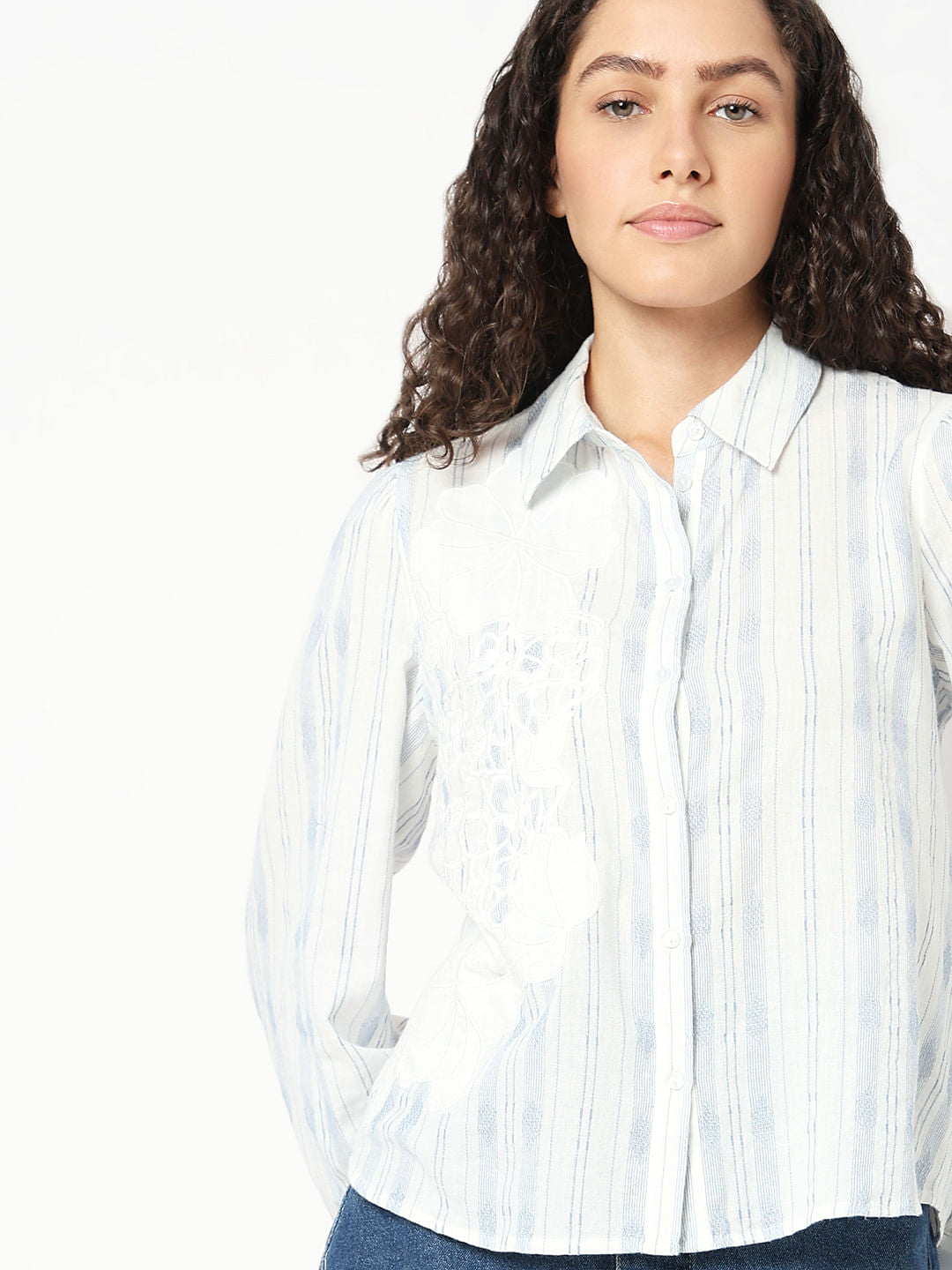Light Blue Printed Cotton Shirt