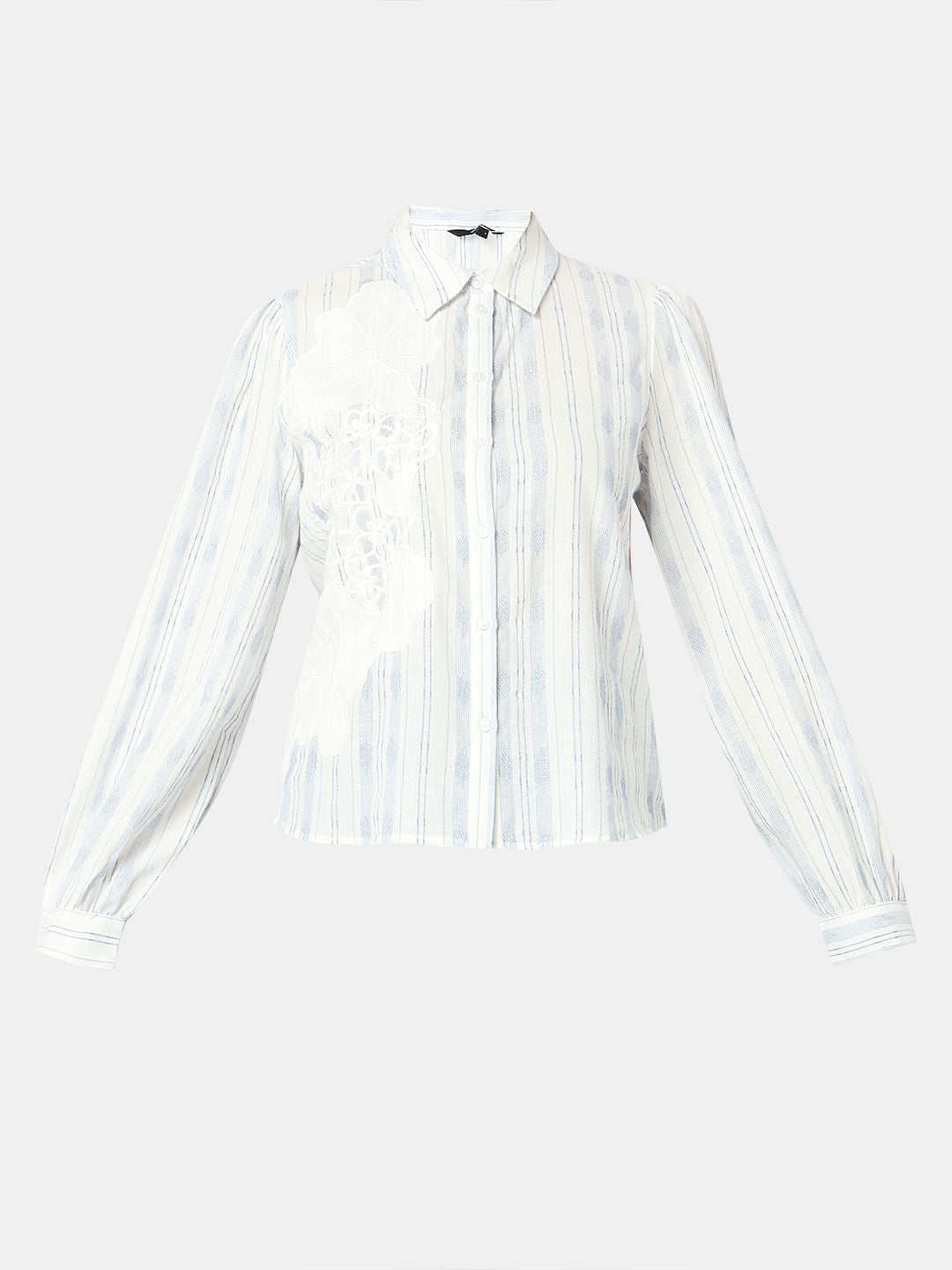 Light Blue Printed Cotton Shirt
