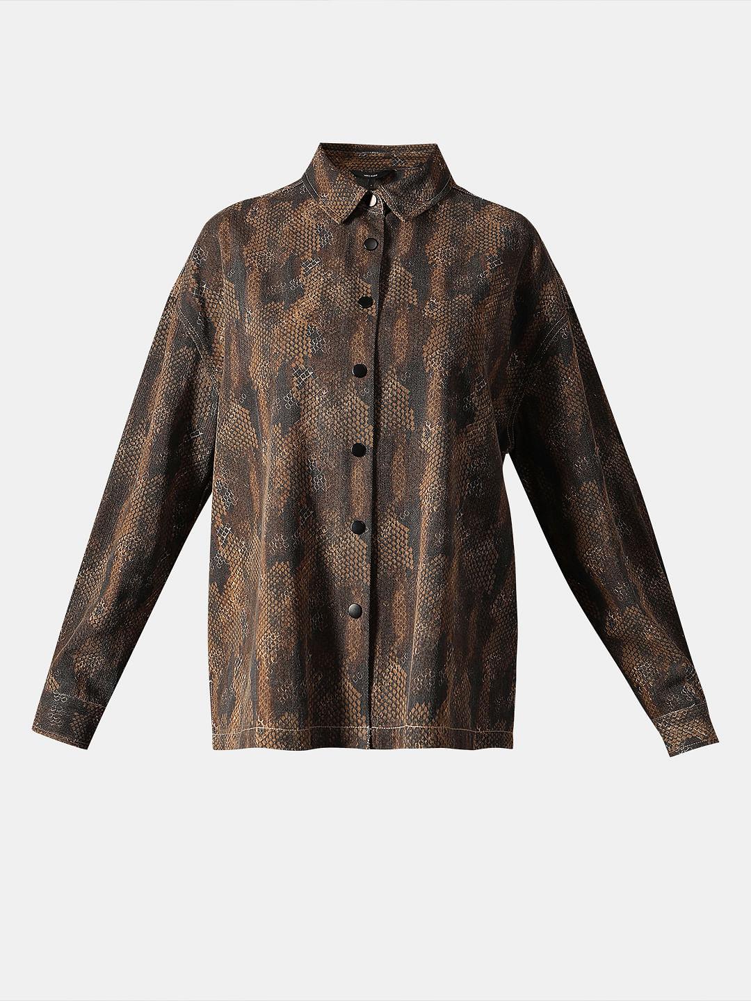 Disney Dark Olive Animal Print Shirt