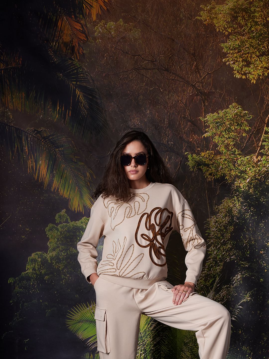 Disney Beige Printed Co-Ord Set Sweatshirt