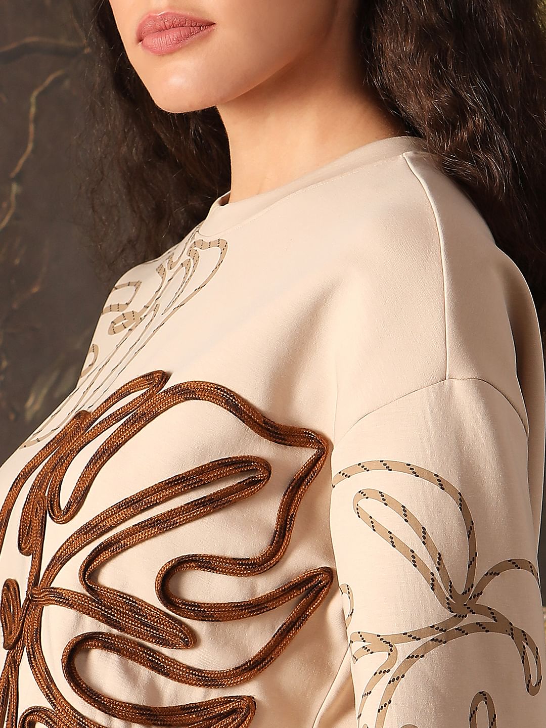 Disney Beige Printed Co-Ord Set Sweatshirt