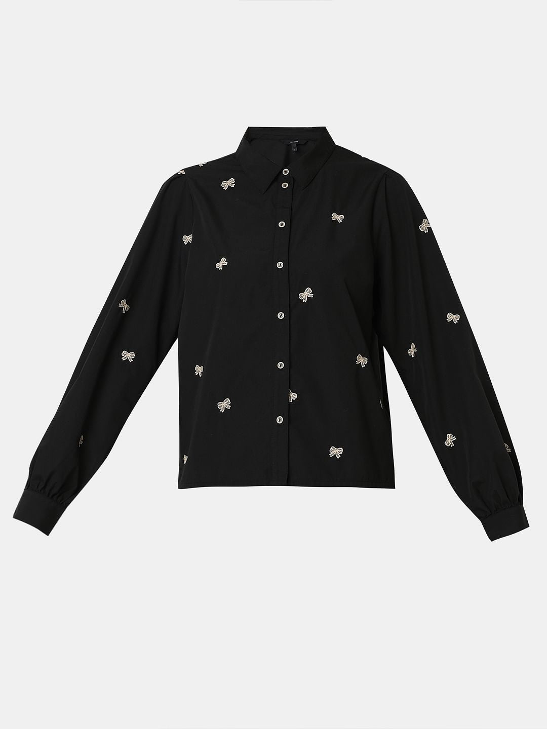 Black Ribbon Print Shirt