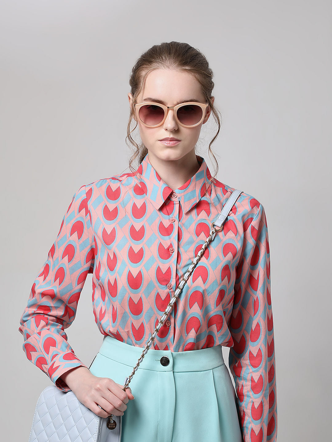 Pink Abstract Print Shirt