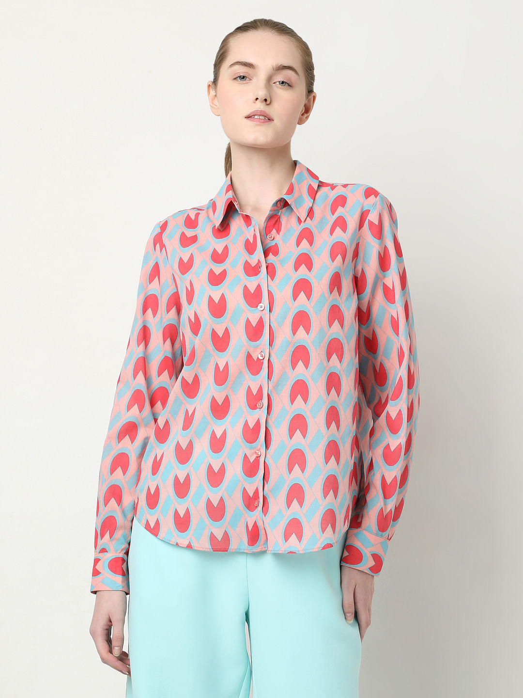 Pink Abstract Print Shirt