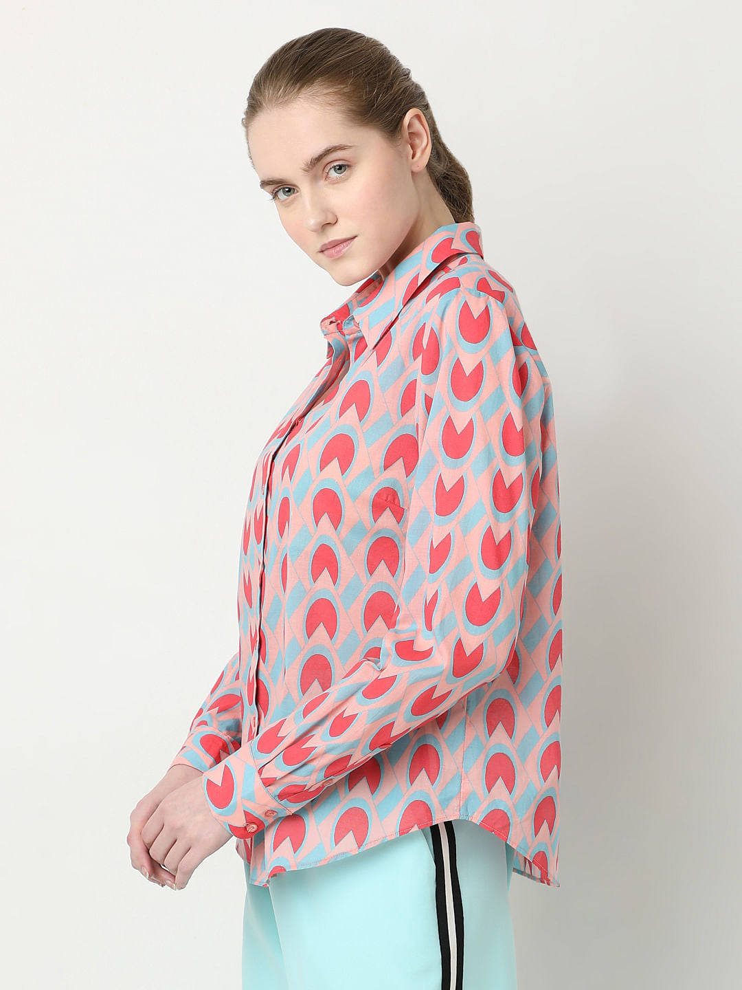 Pink Abstract Print Shirt