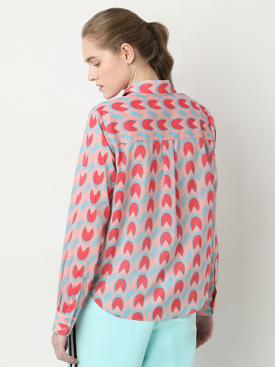 Pink Abstract Print Shirt