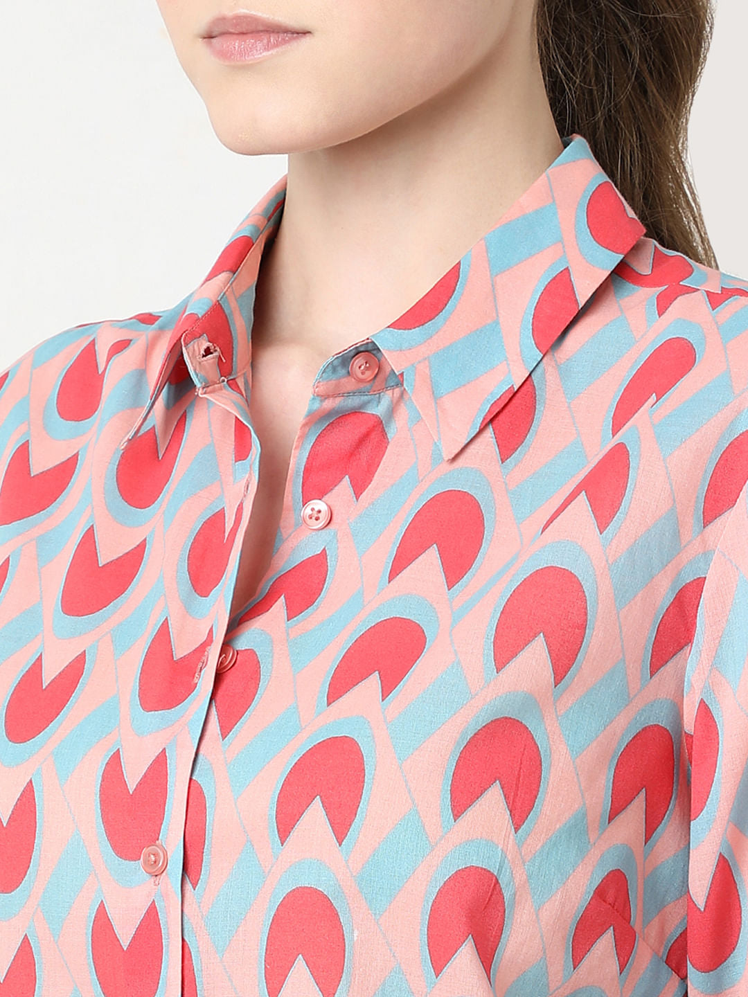 Pink Abstract Print Shirt