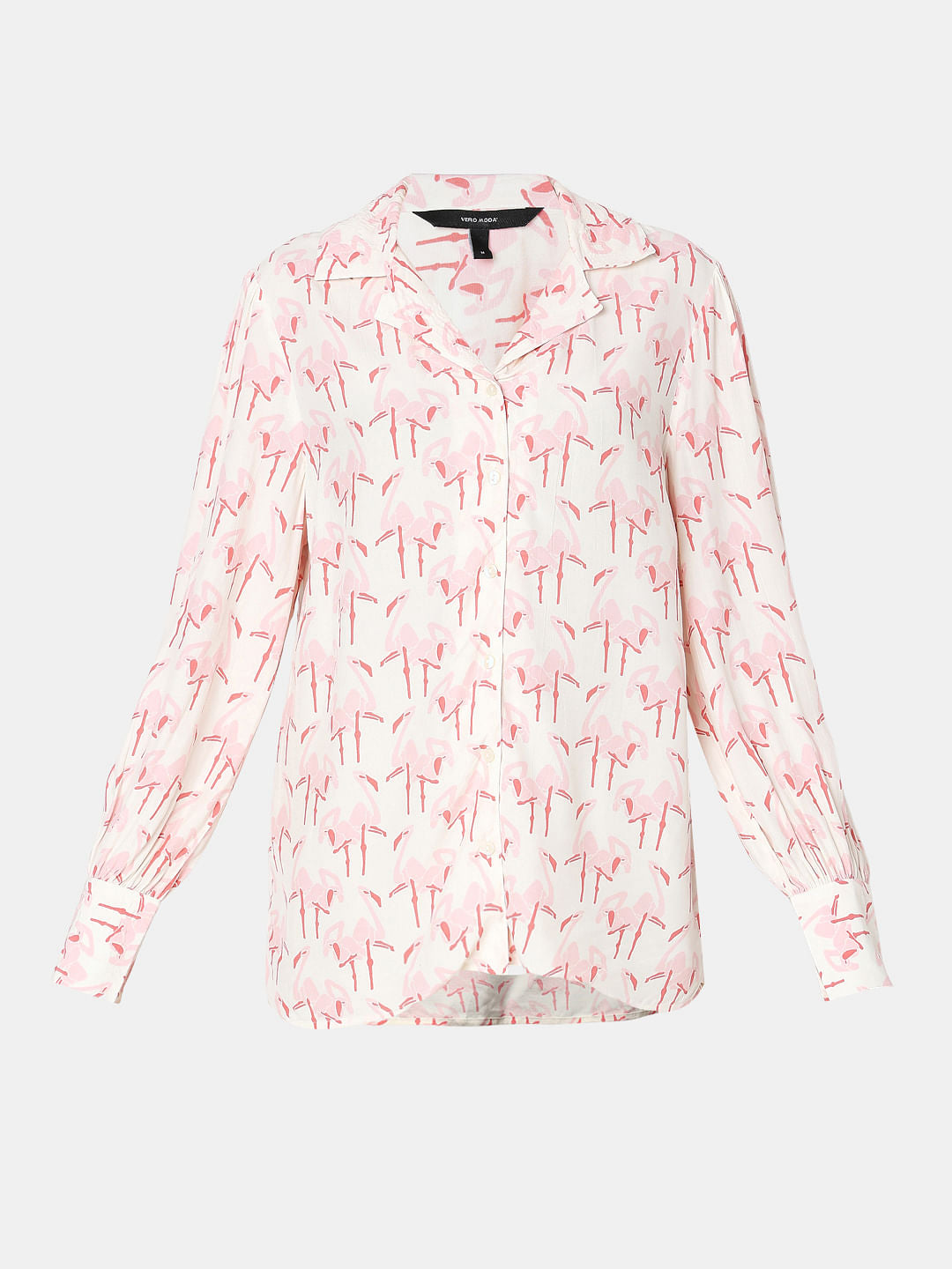 White Flamingo Print Shirt