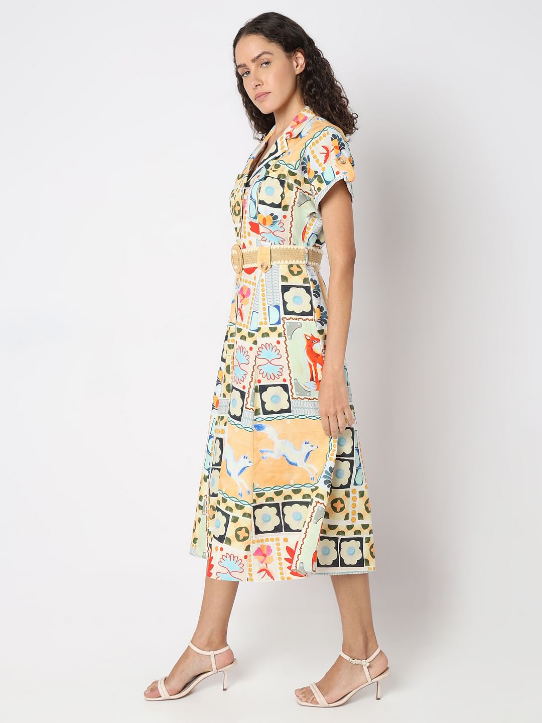 Multi-Colour Printed Shirt Dress