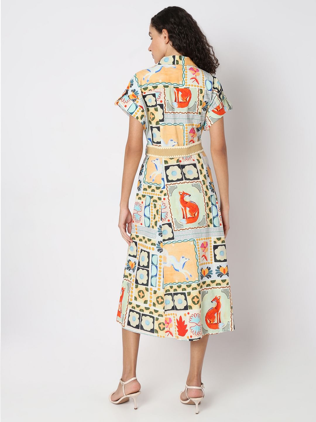 Multi-Colour Printed Shirt Dress