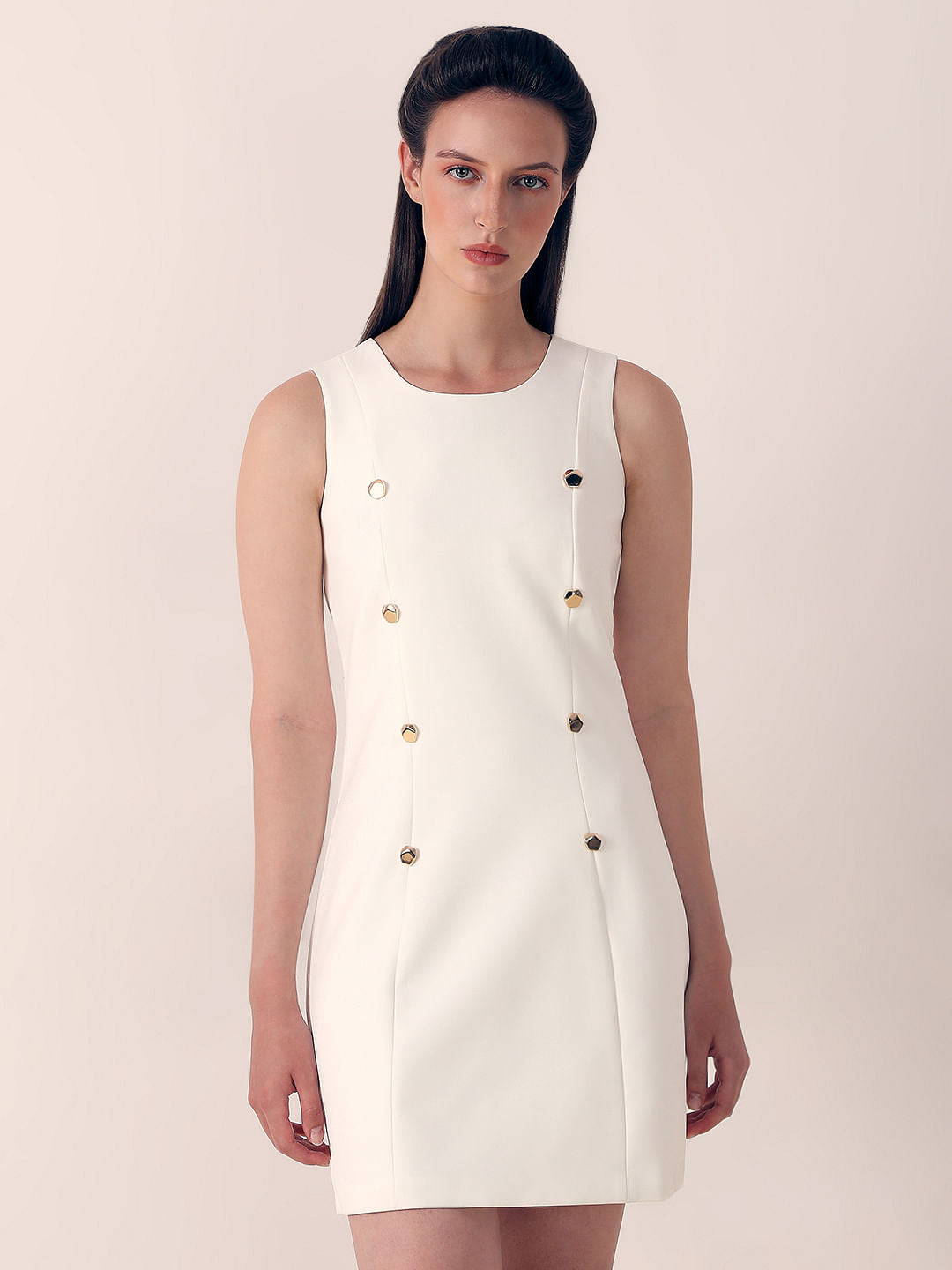 Off-White Sleeveless Sheath Dress