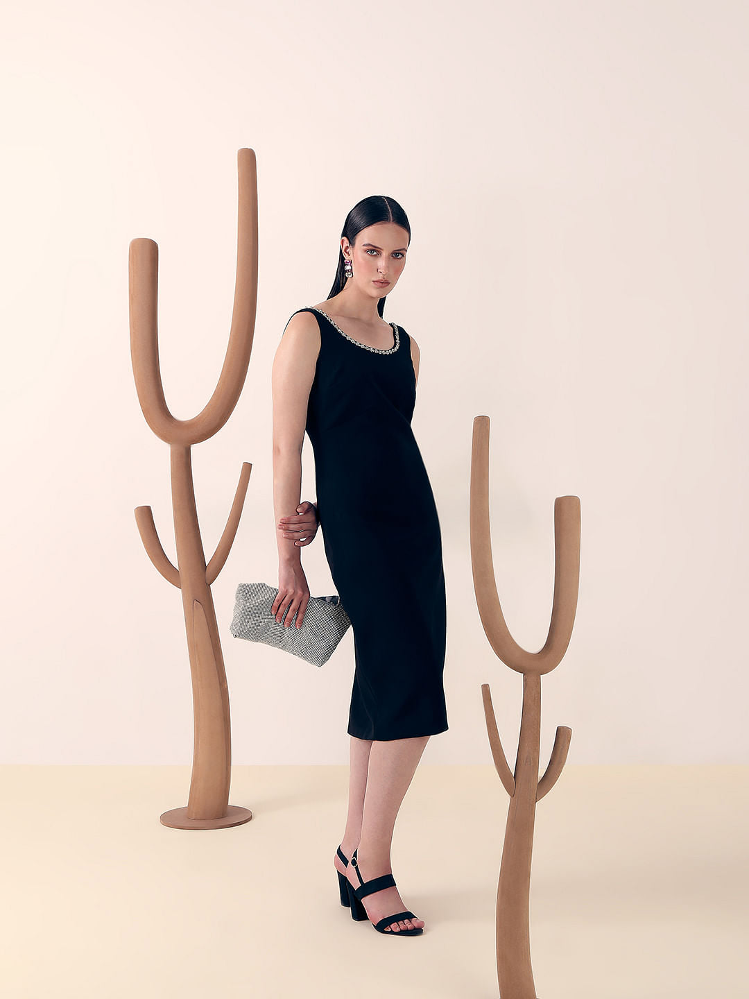 Black Bodycon Midi Dress