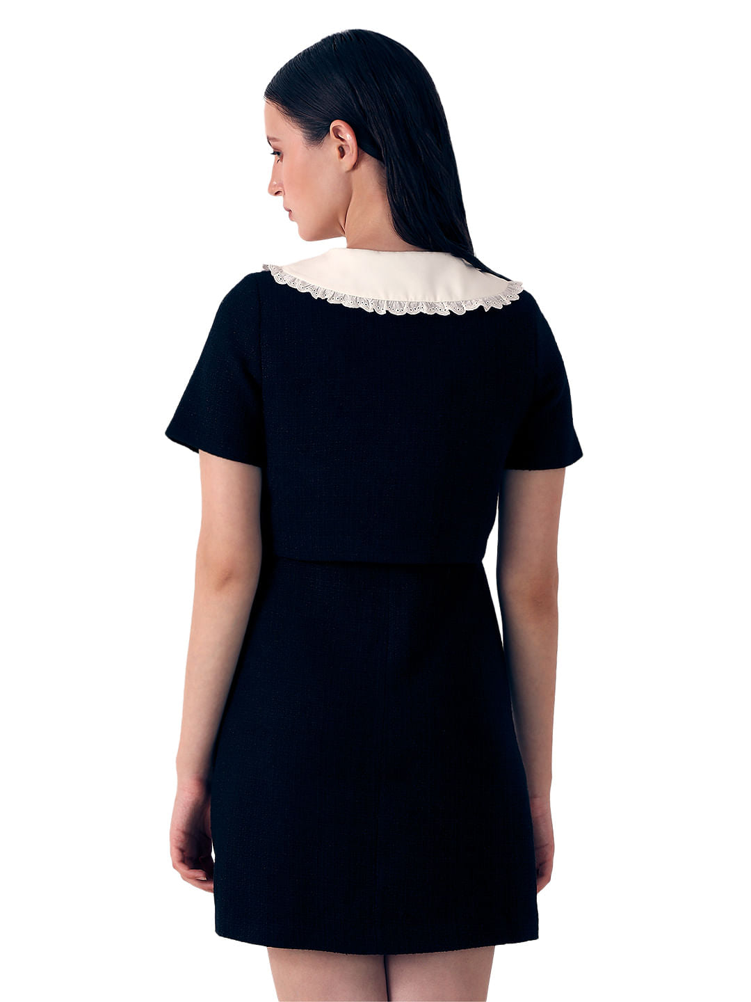 Black Textured Mini Dress