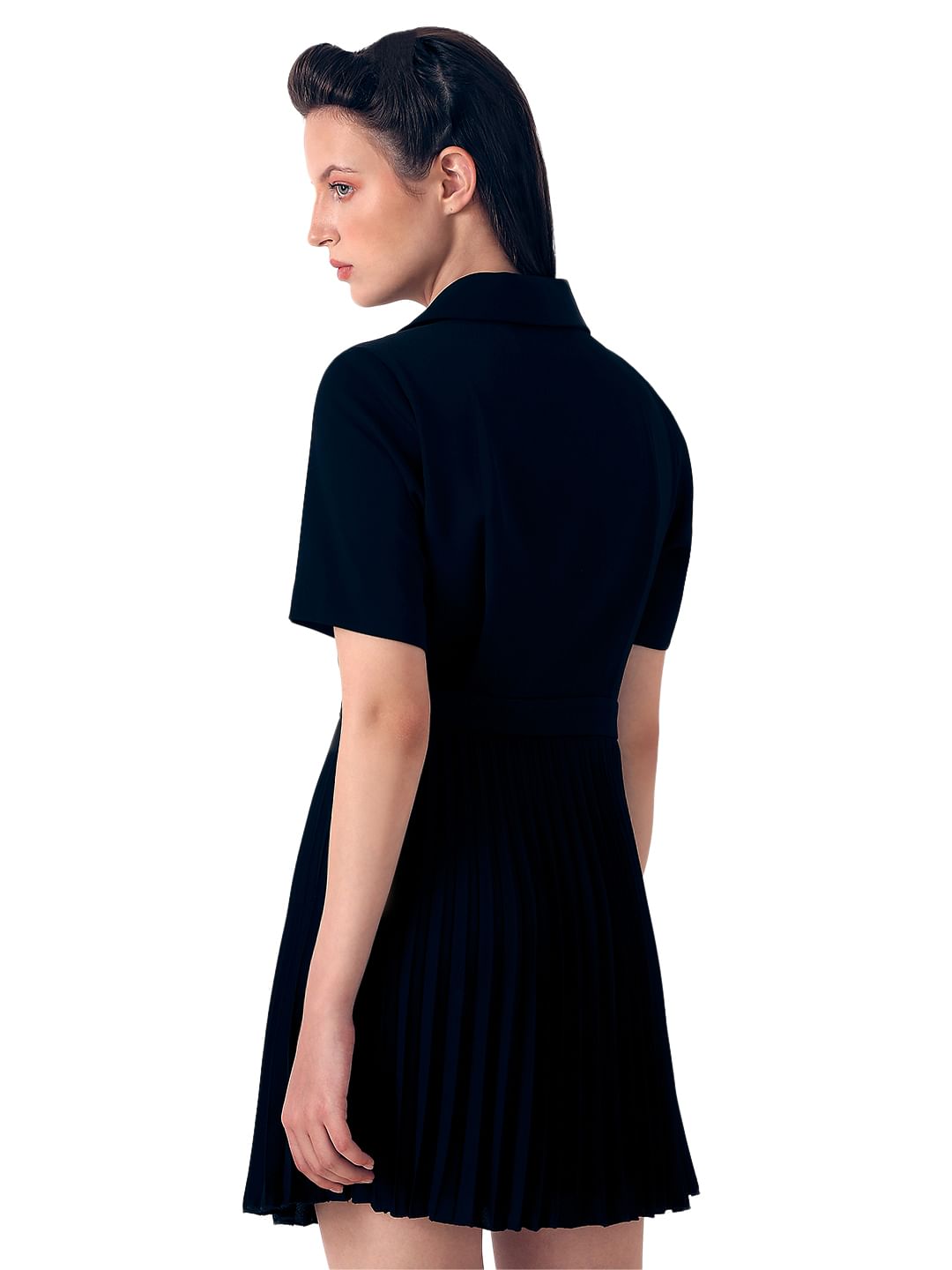 Black Pleated Blazer Dress