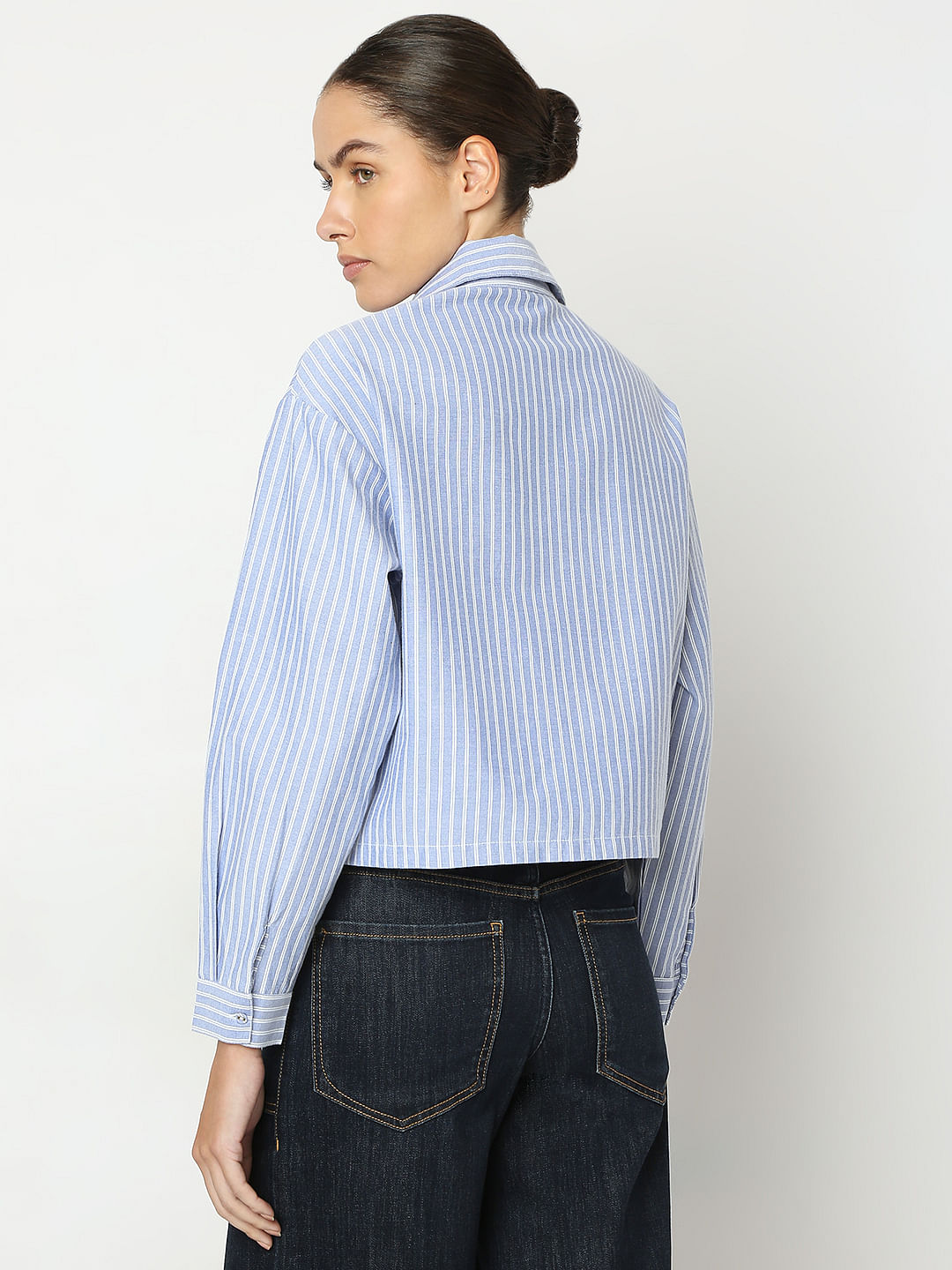 Blue Lace Striped Shirt