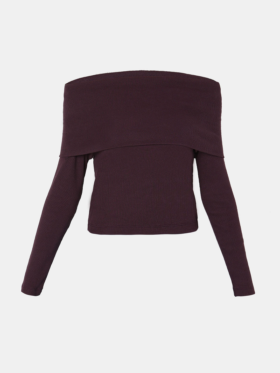 Burgundy Off-Shoulder Top