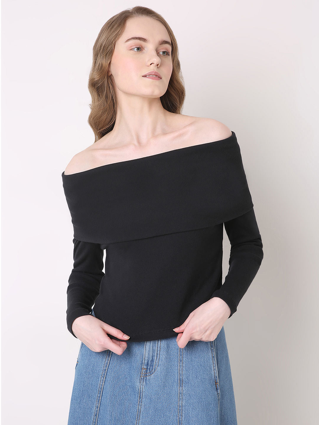 Black Off-Shoulder Top