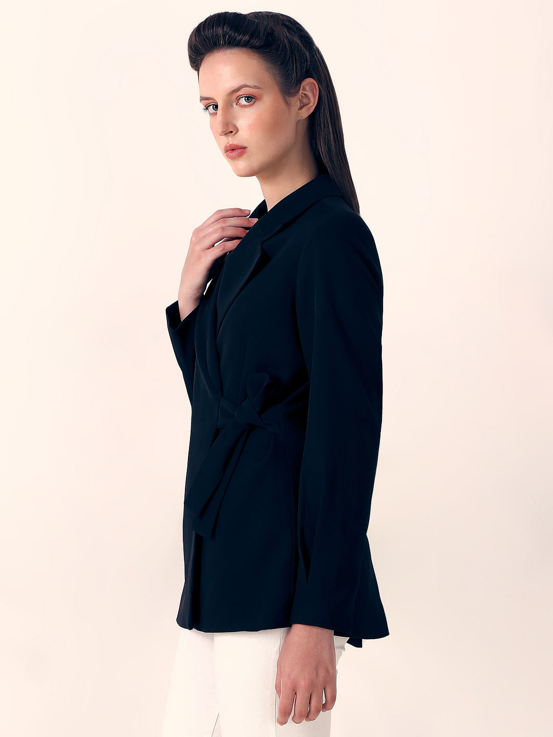 Black Wrap Tailored Blazer