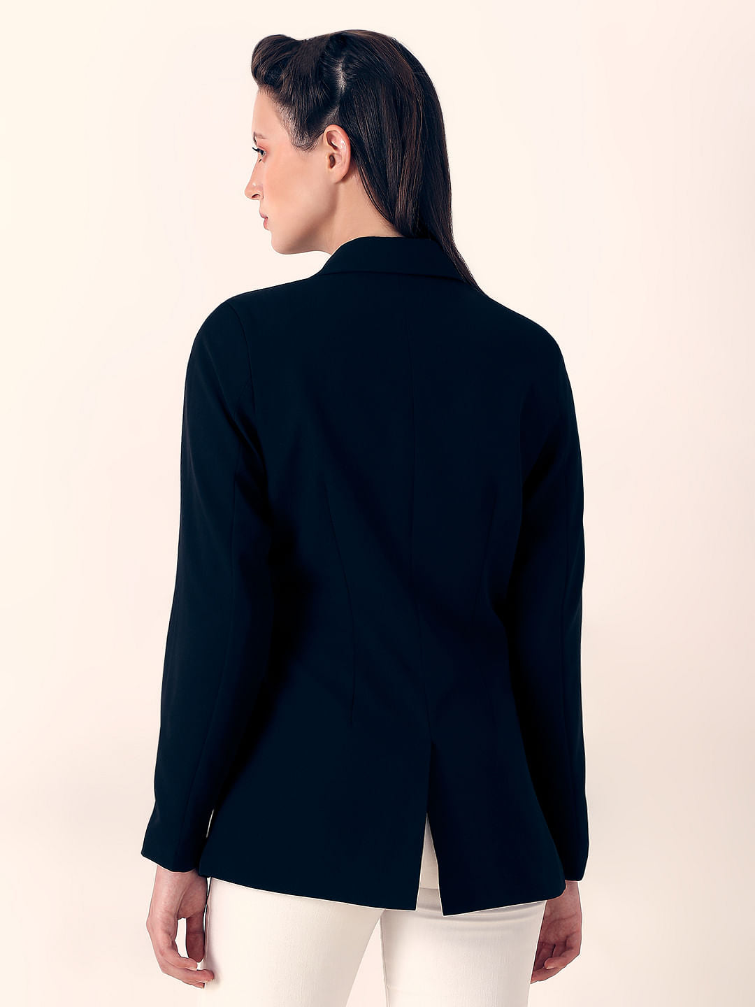 Black Wrap Tailored Blazer
