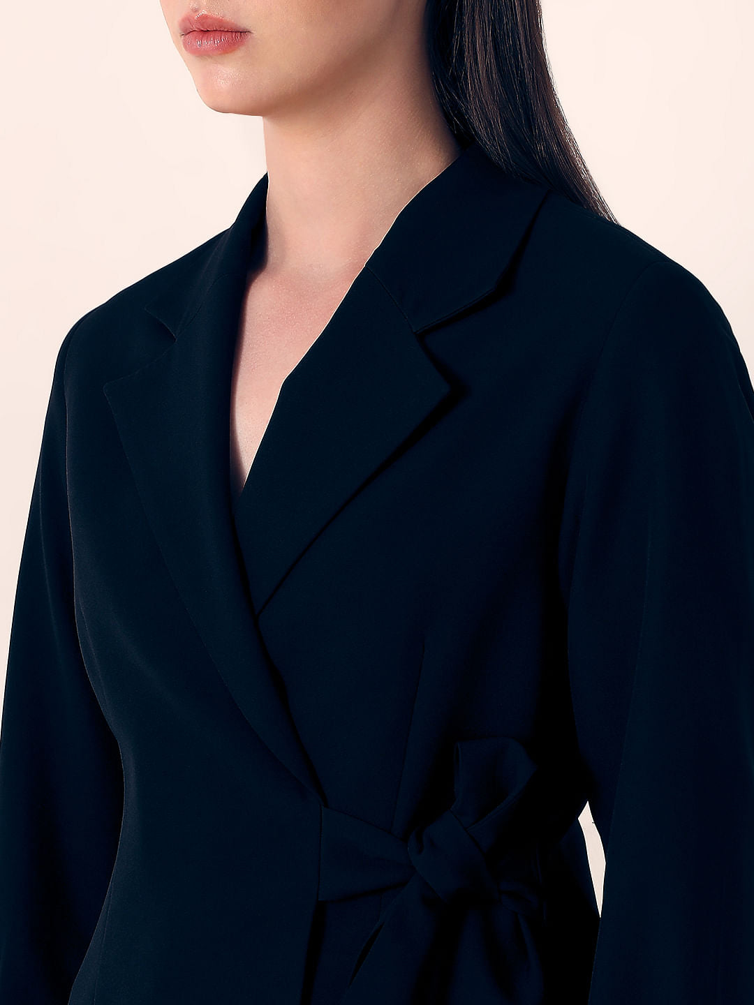 Black Wrap Tailored Blazer
