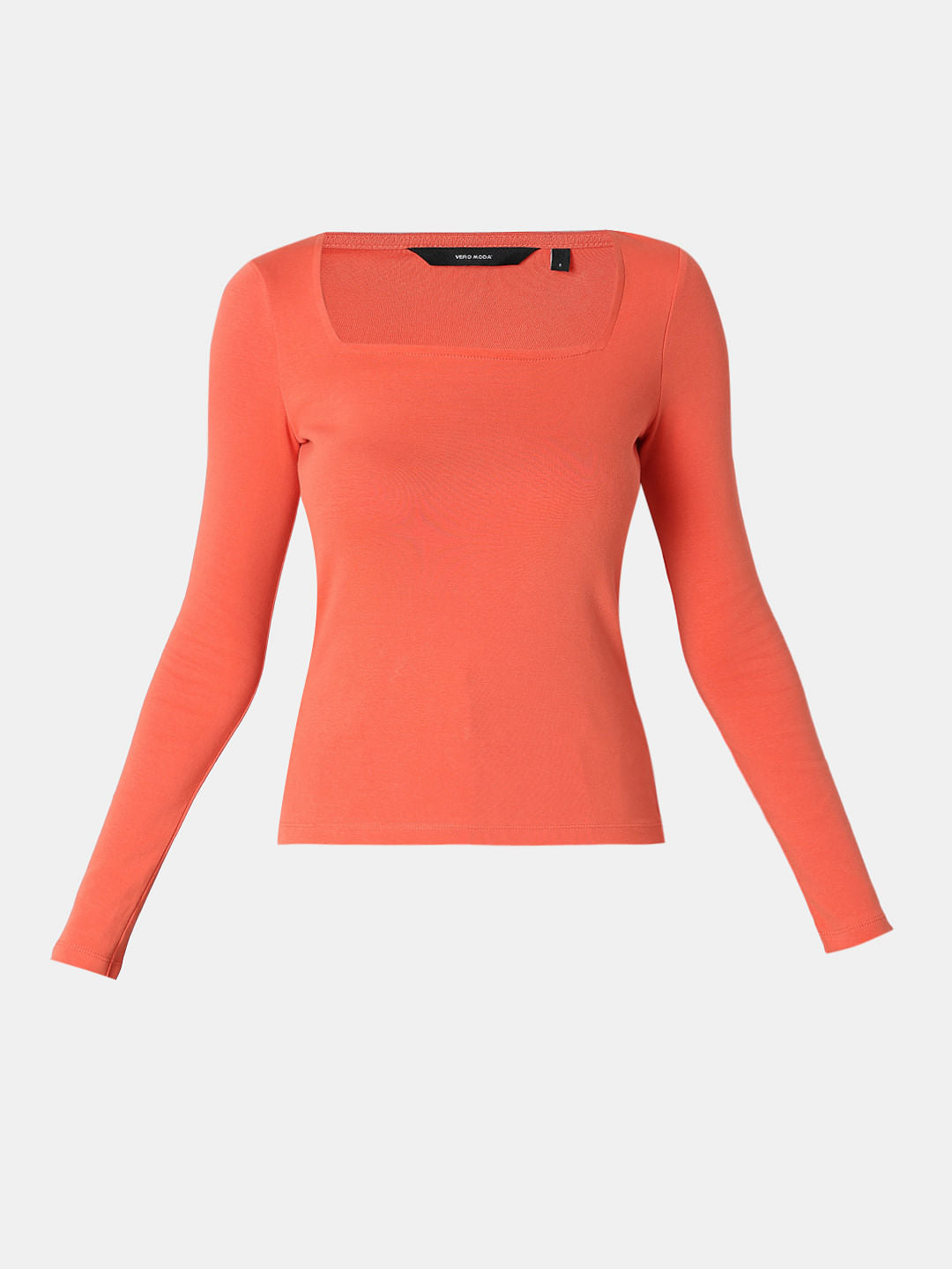 Coral Square Neck Top