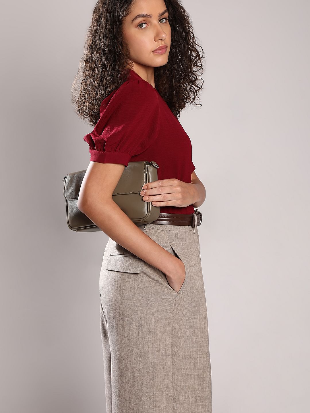 【タグ付き新品】andmary Sharon ribbon tops gray ANDMARY】Sharon ribbon tops