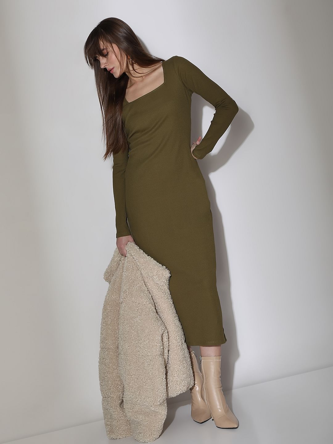 Olive Bodycon Midi Dress Olive Bodycon Midi Dress