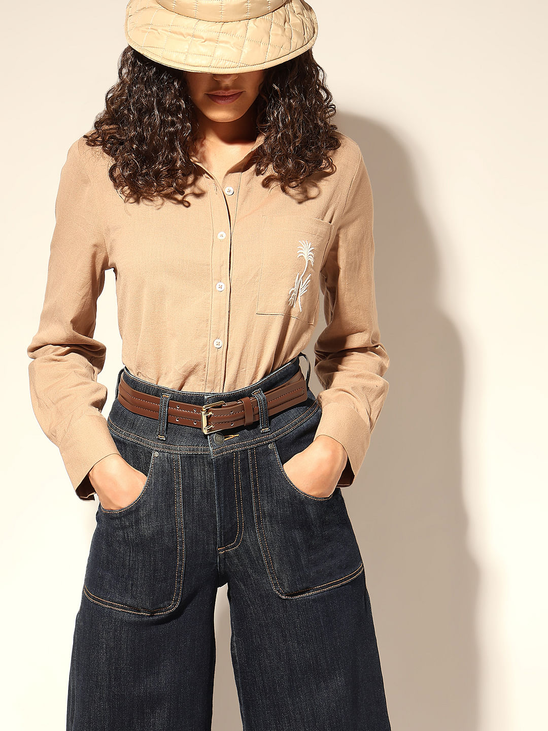 Brown Cotton-Linen Shirt