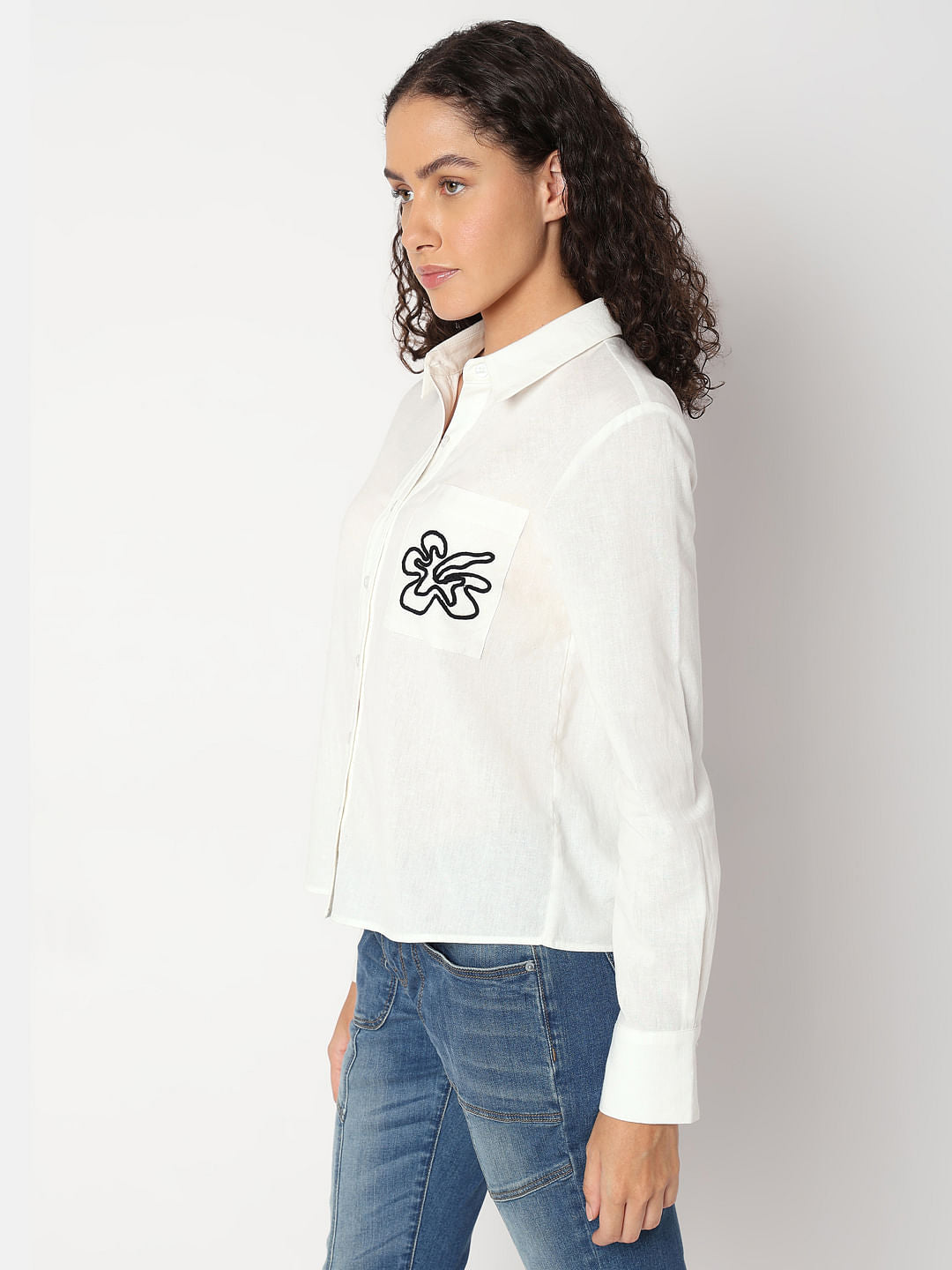 White Cotton-Linen Shirt