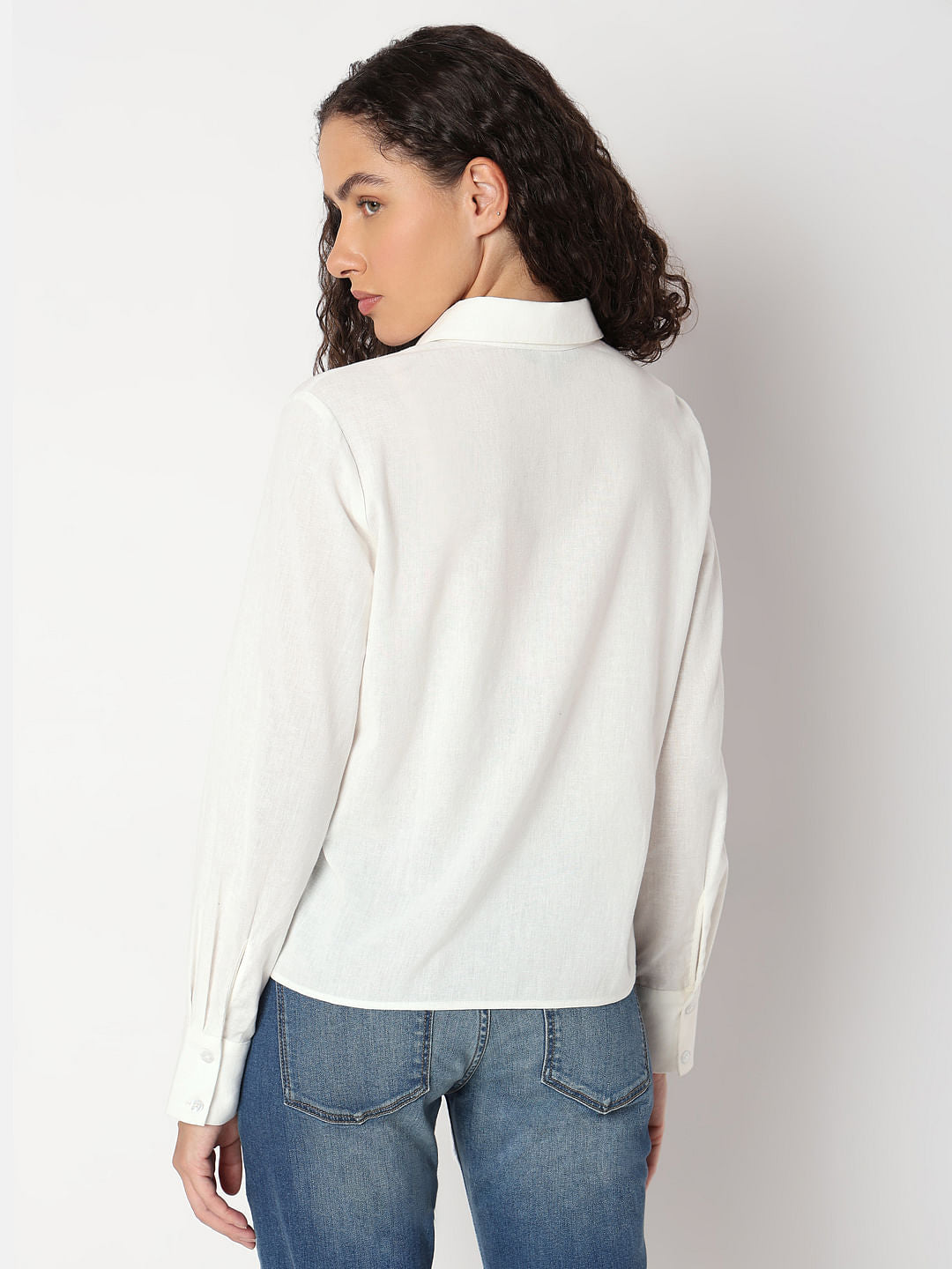 White Cotton-Linen Shirt