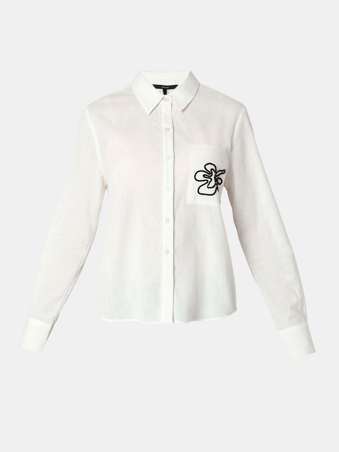 White Cotton-Linen Shirt