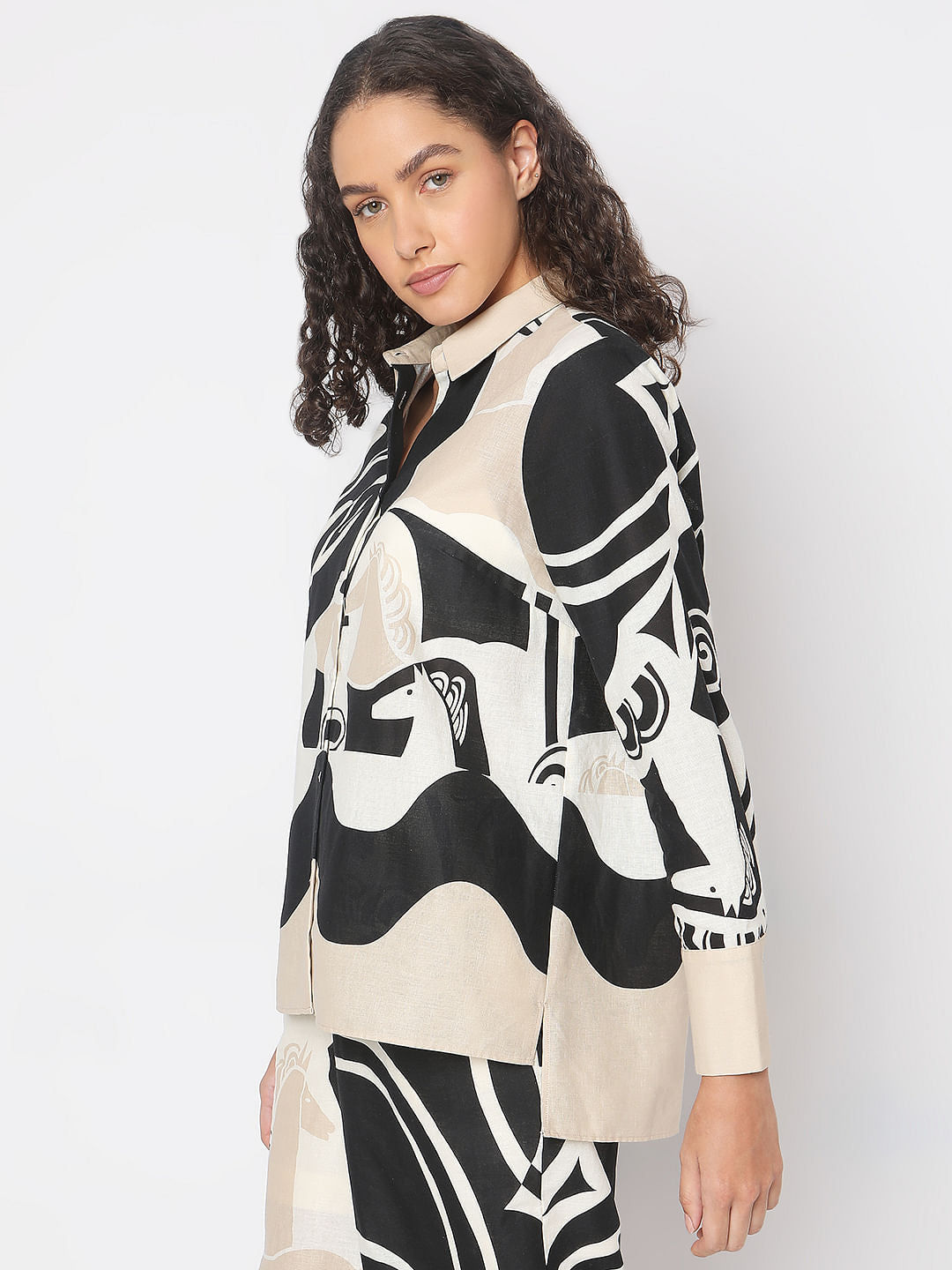 Off-White Abstract Print Co-Ord Set Shirt