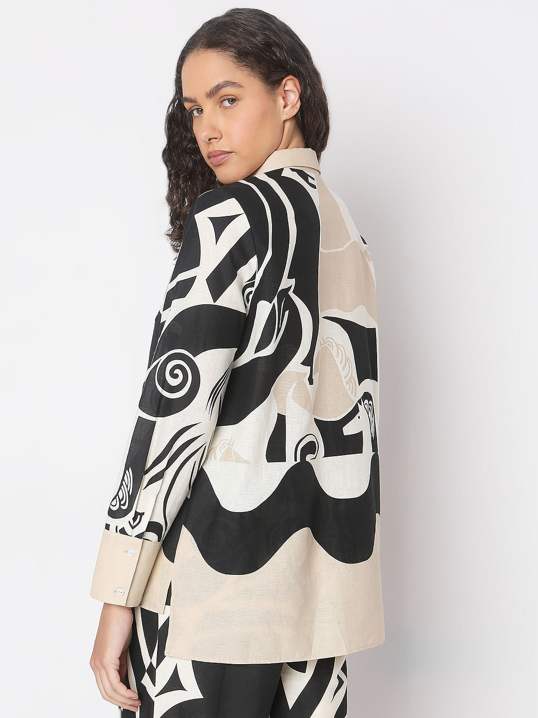 Off-White Abstract Print Co-Ord Set Shirt